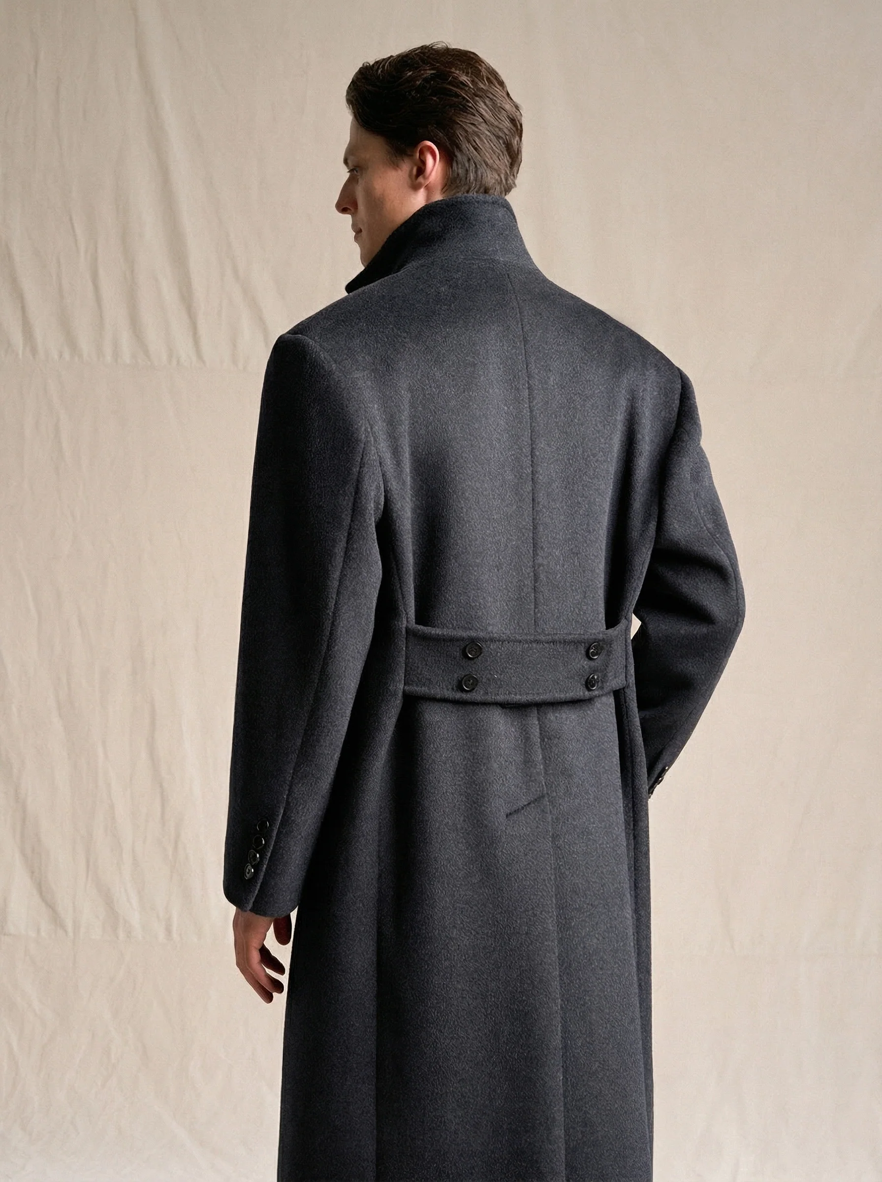 Charcoal Wool-Cashmere Chesterfield Coat - Image 4