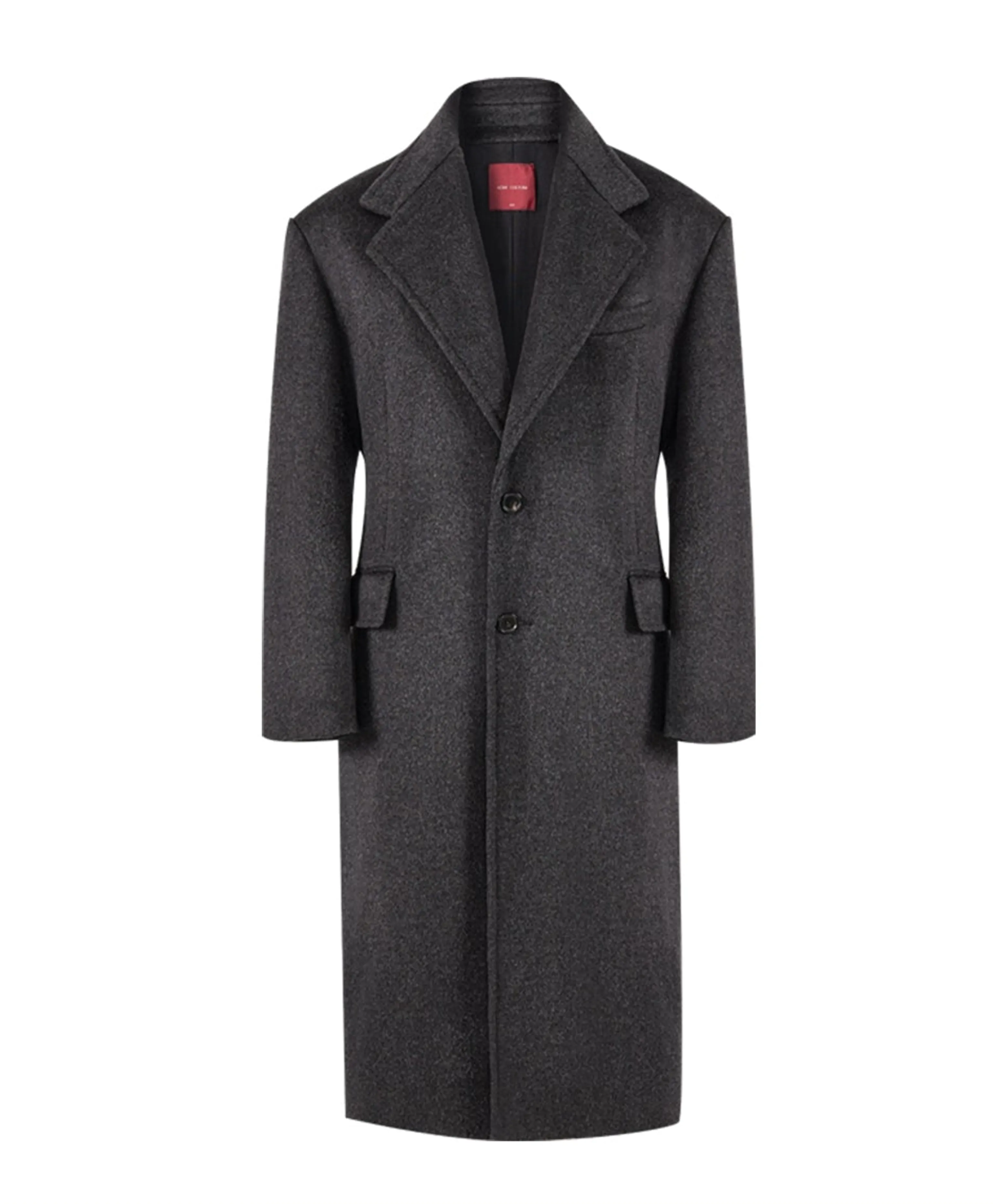 Charcoal Wool-Cashmere Chesterfield Coat - Image 6