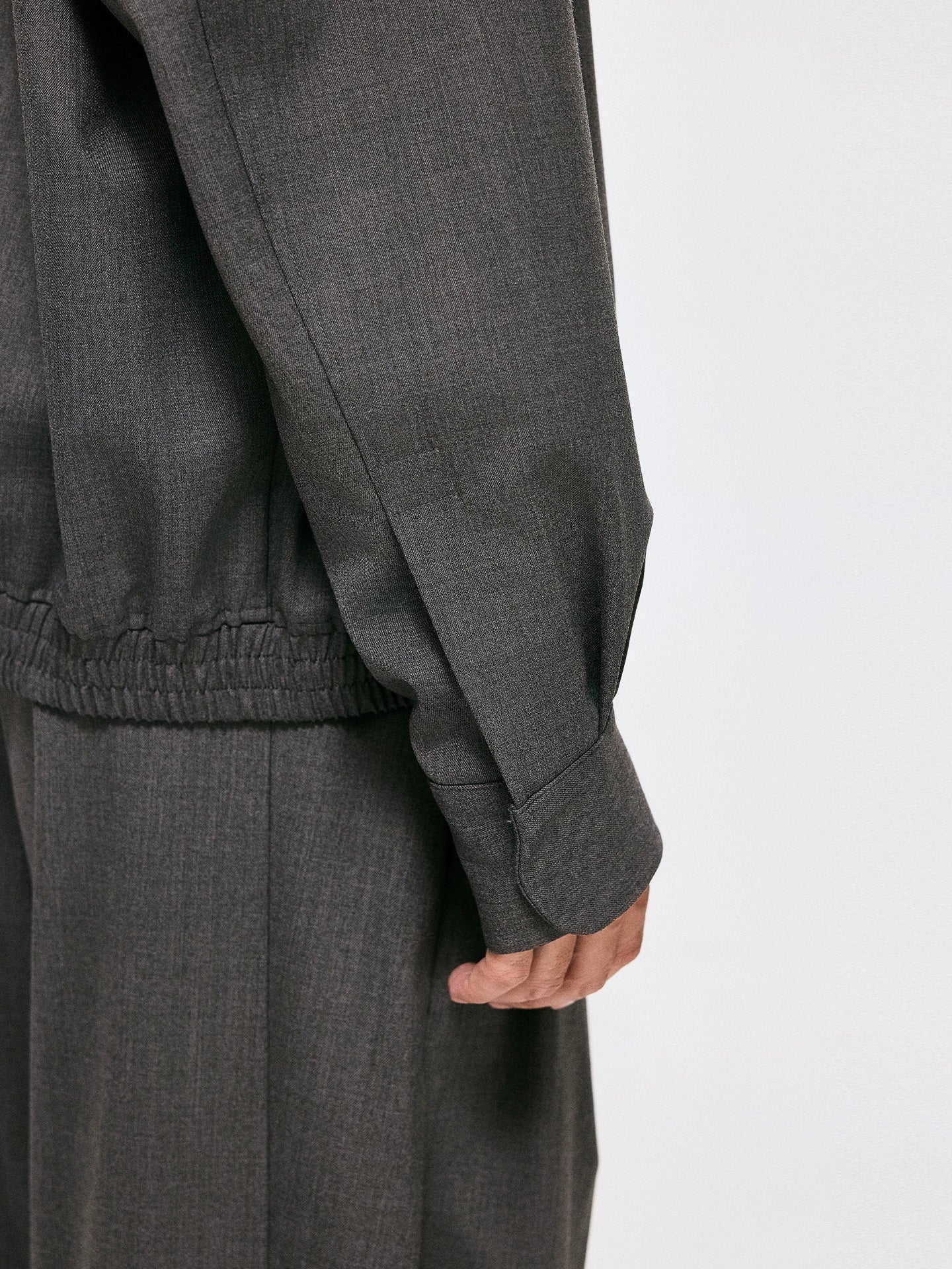 Charcoal Worsted Merino Zip Blouson - Image 2
