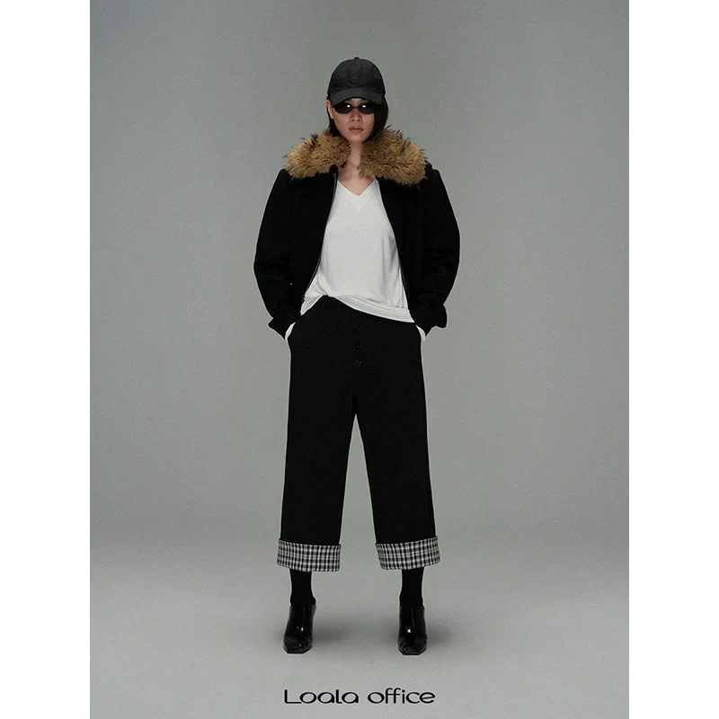 Check Cuff Cropped Trousers - Image 3