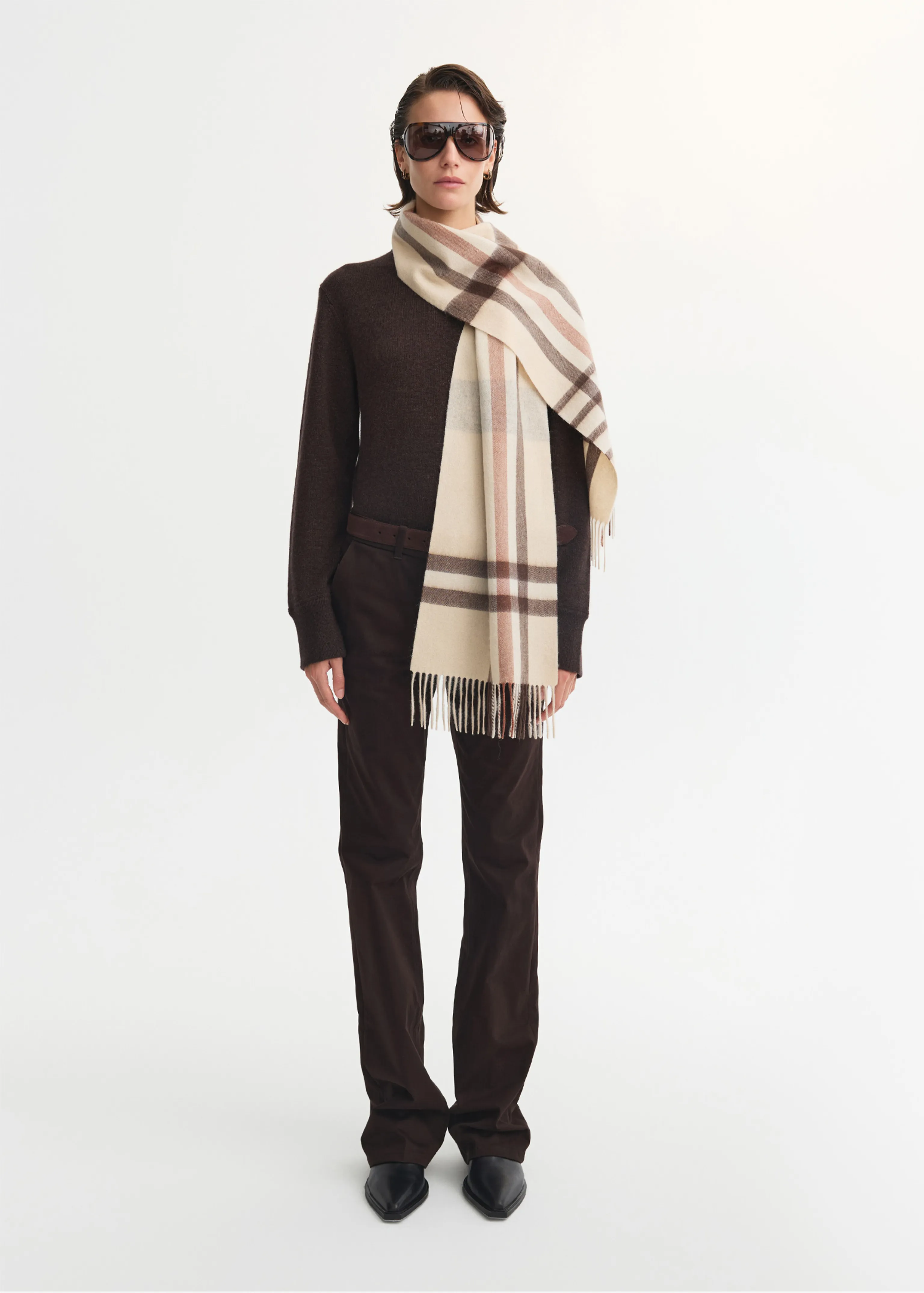 Checked Cashmere Scarf - Image 3