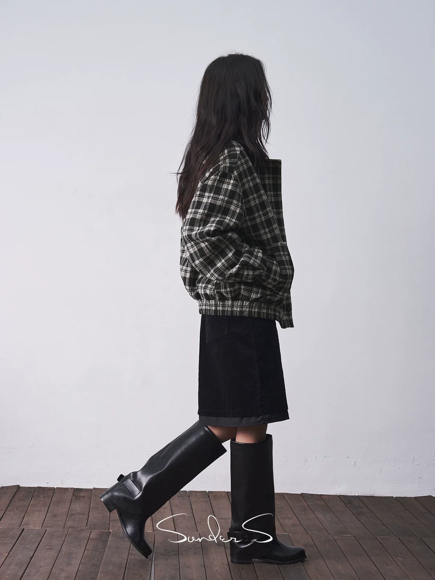 Checked Quilted Flight Jacket - Image 2