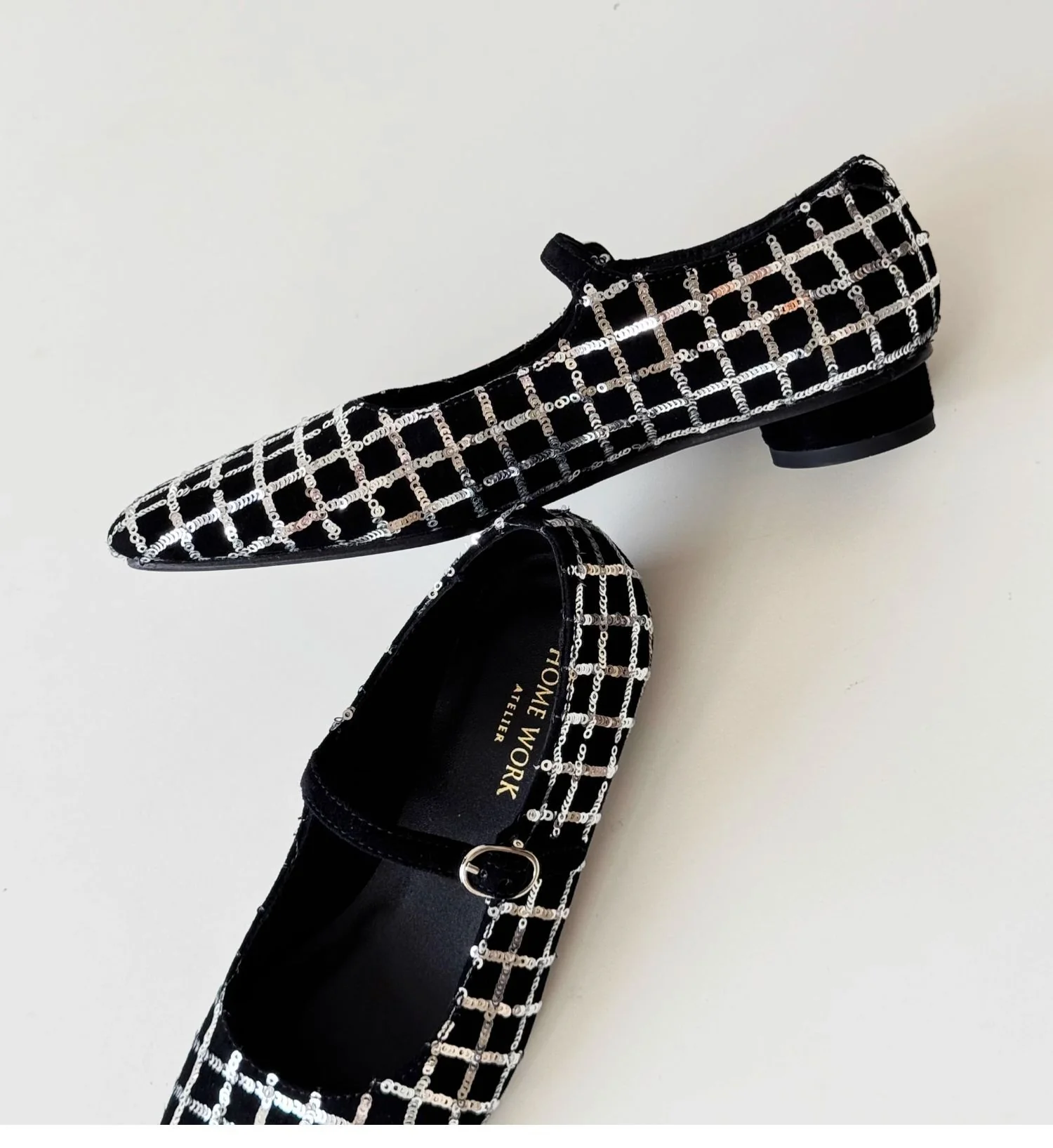 Checkered Sequin Mary Janes - Image 2