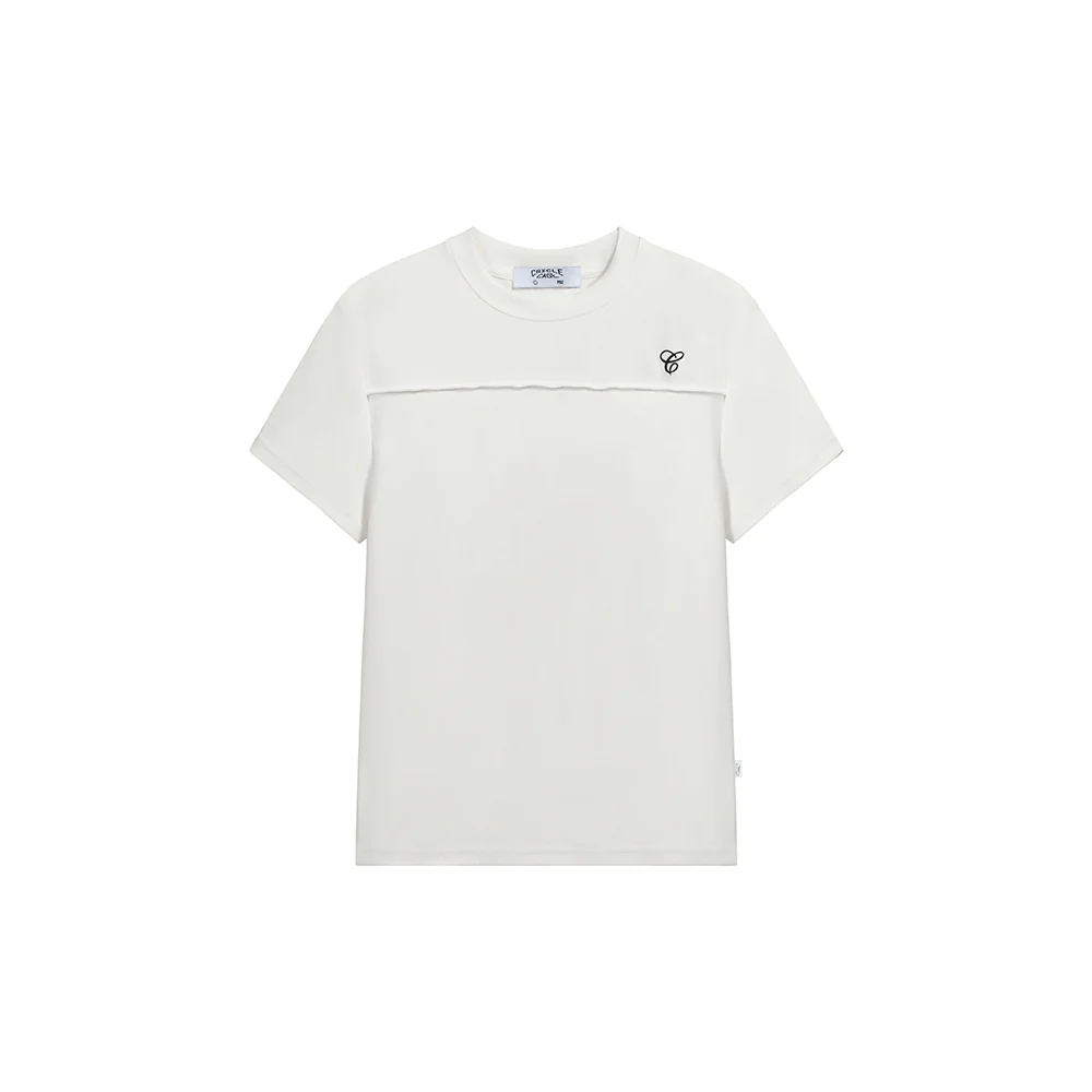 Chest Seam Embroidered T-Shirt - Image 6