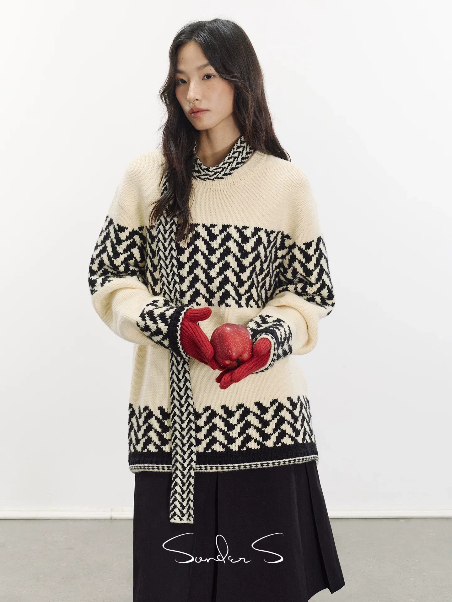 Chevron Jacquard Wool-Blend Pullover - Image 2