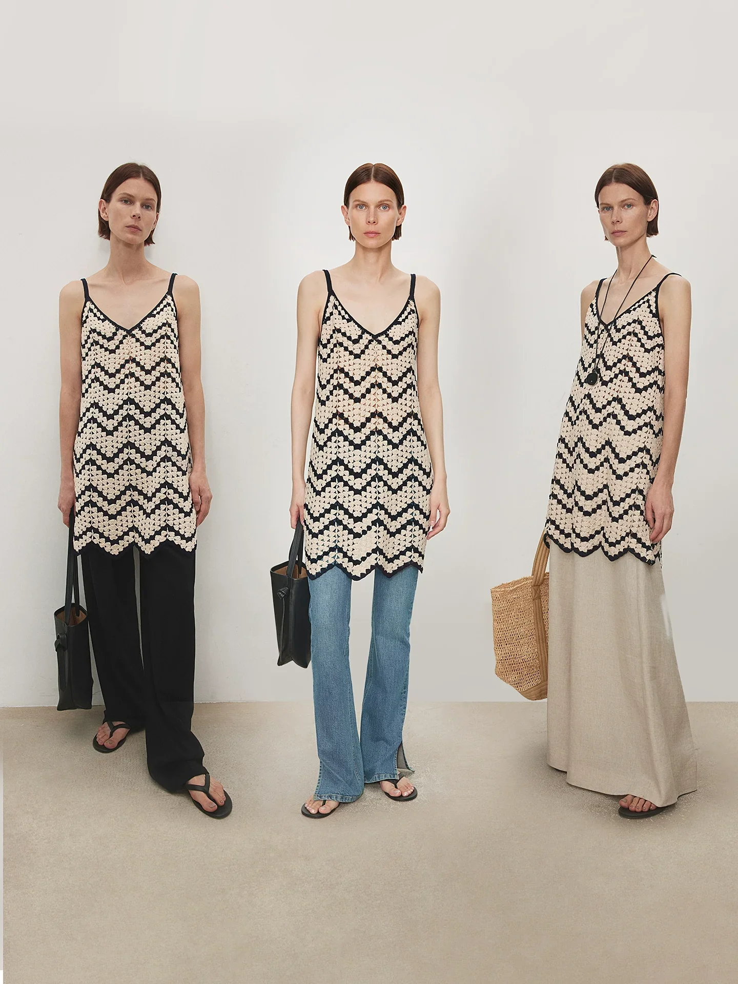 Chevron Shell Crochet Vest & Camisole Set - Image 2