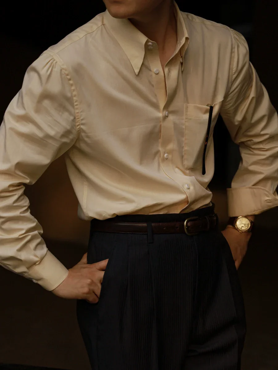 Chrysanthemum Yellow Cotton Shirt