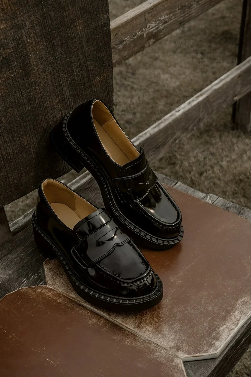 Chunky Patent Leather Loafers - Image 3