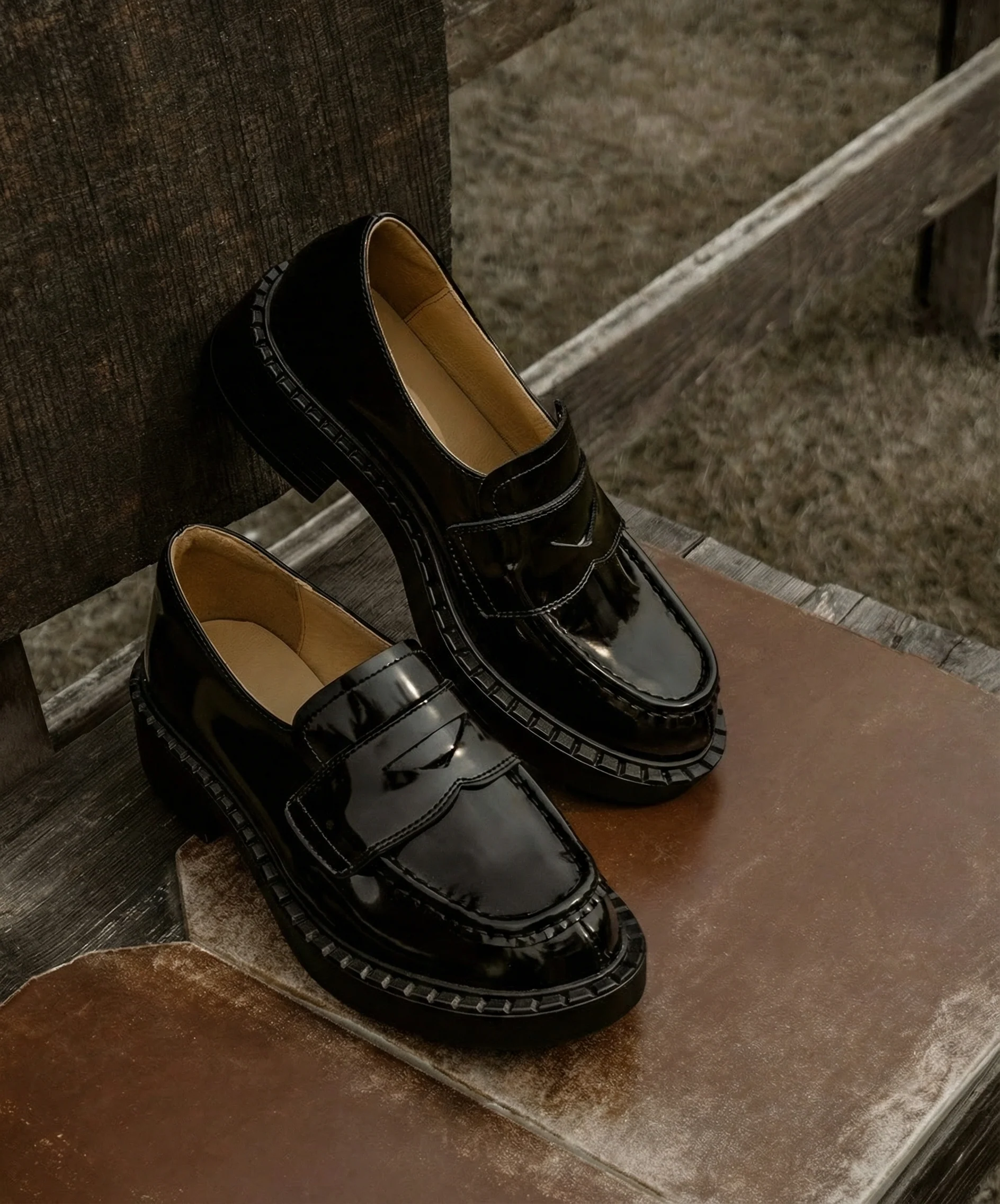 Chunky Patent Leather Loafers - Image 4