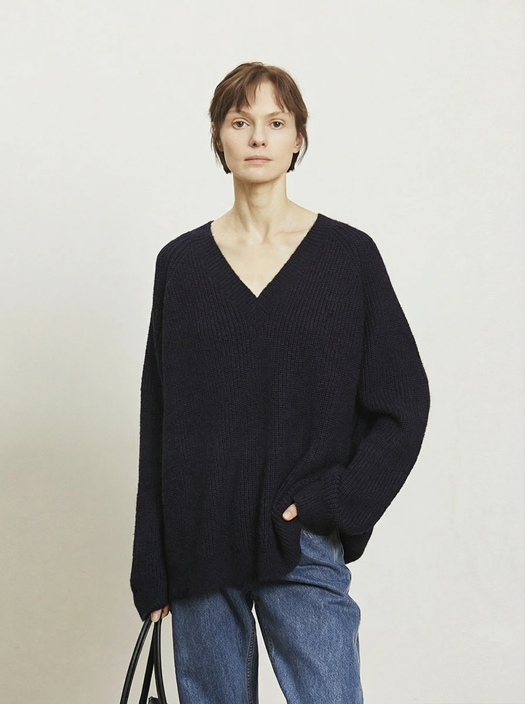 Chunky Rib V-neck Sweater - Image 5