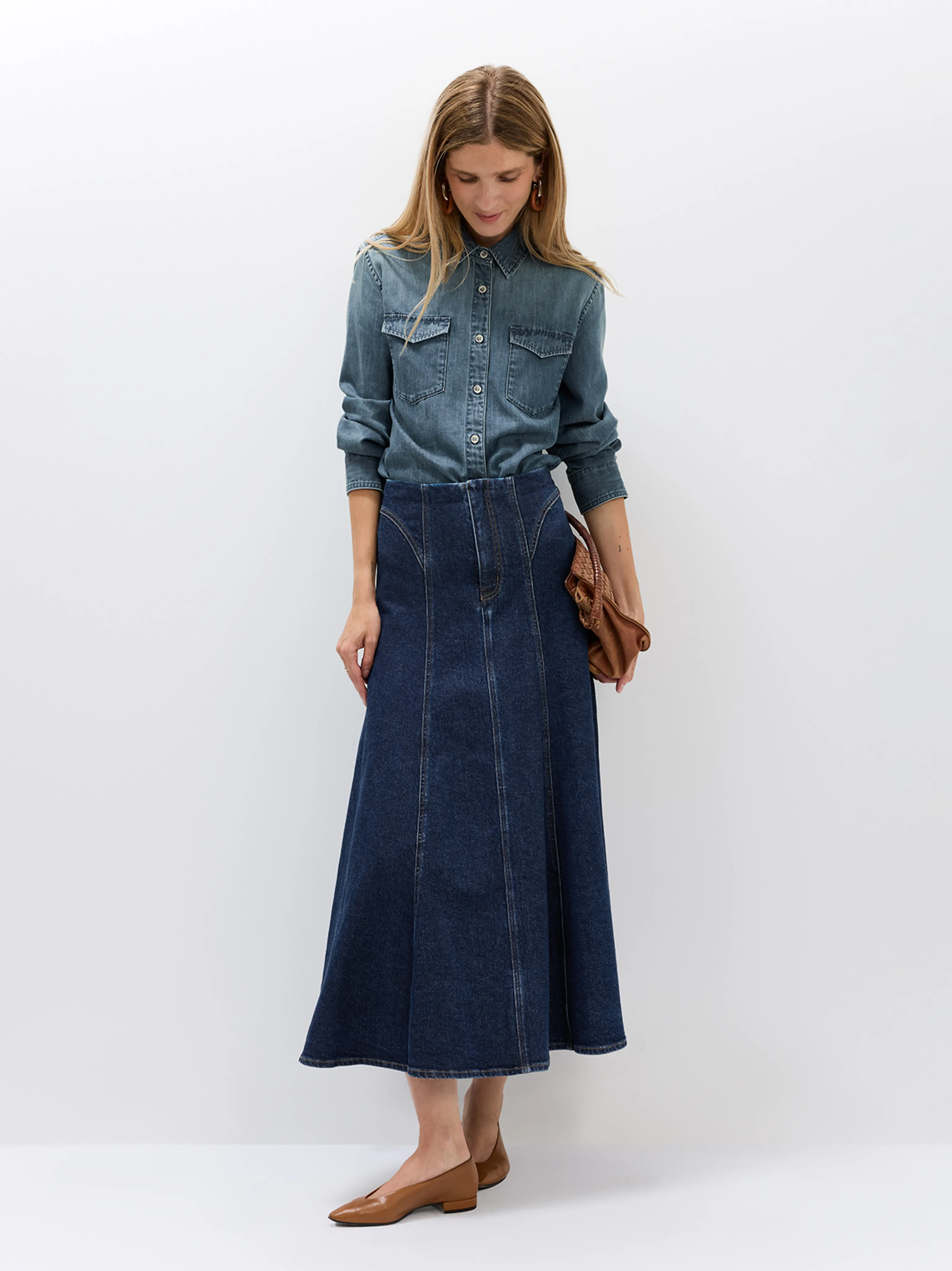 Cindy Lyocell-Cotton Denim Shirt - Image 2