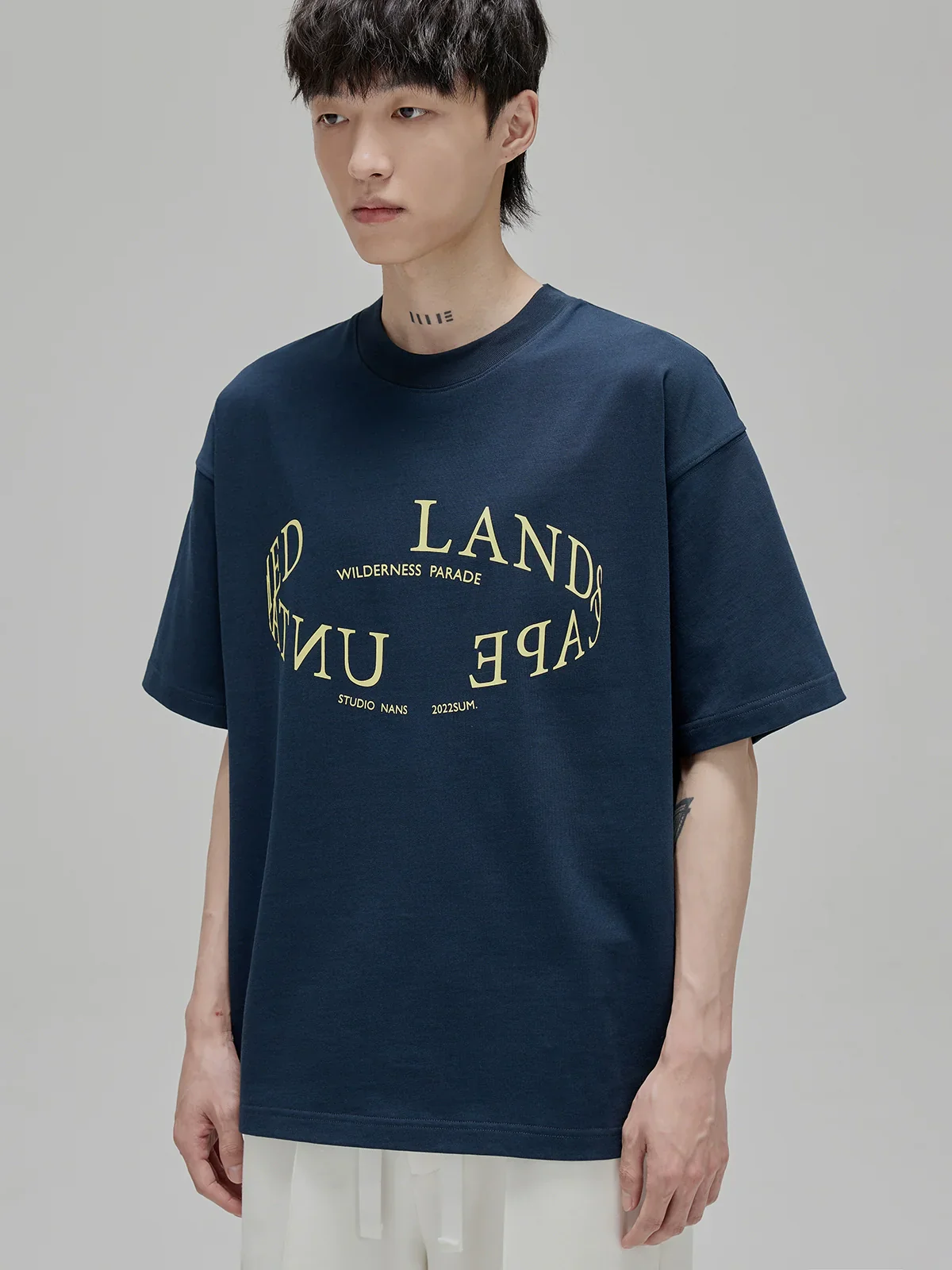 Circular Typography Oversized T-Shirt - Image 2