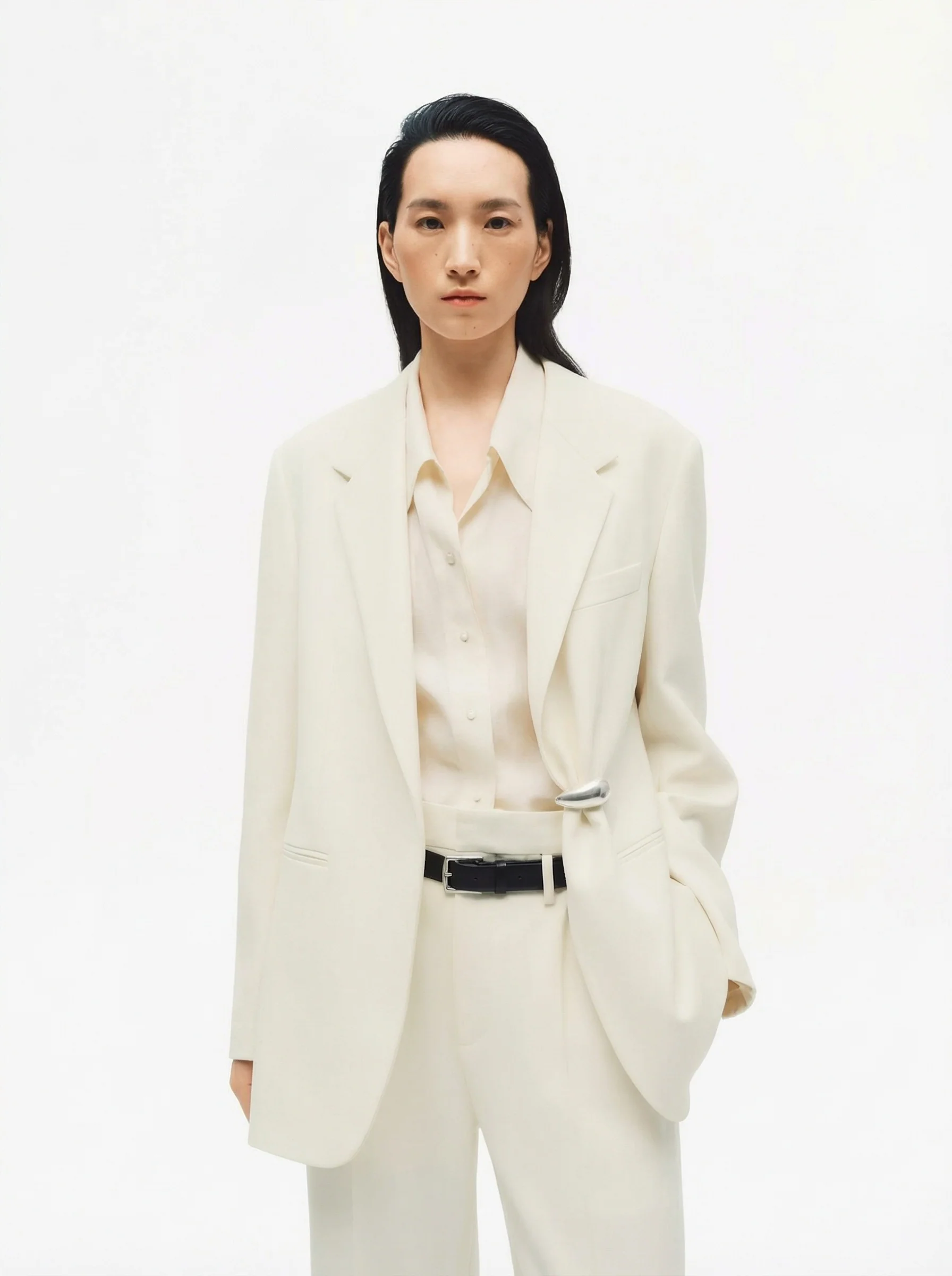 Clasp-Front Suit