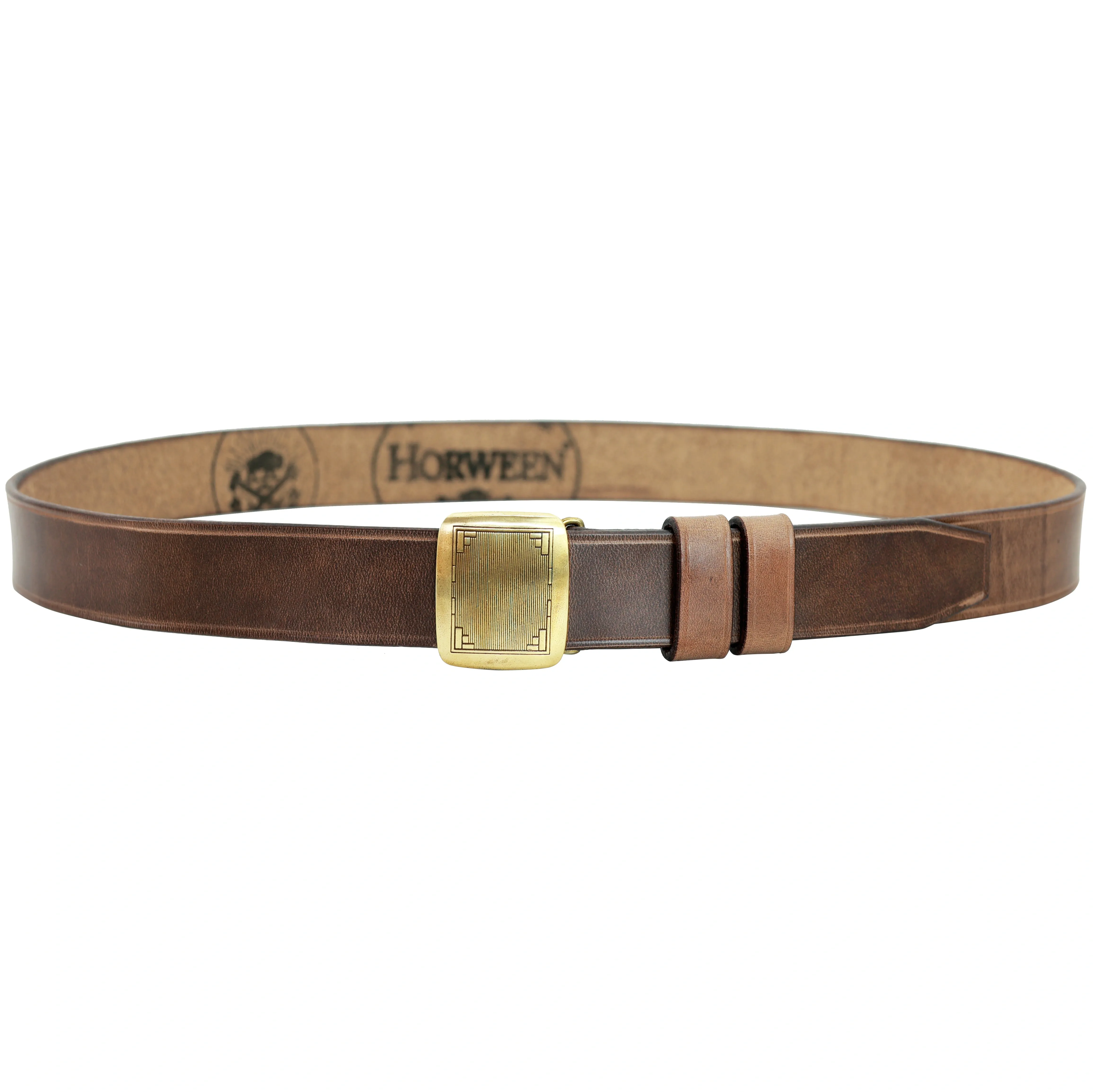 Classic Brass Buckle Leather Belt - Image 7