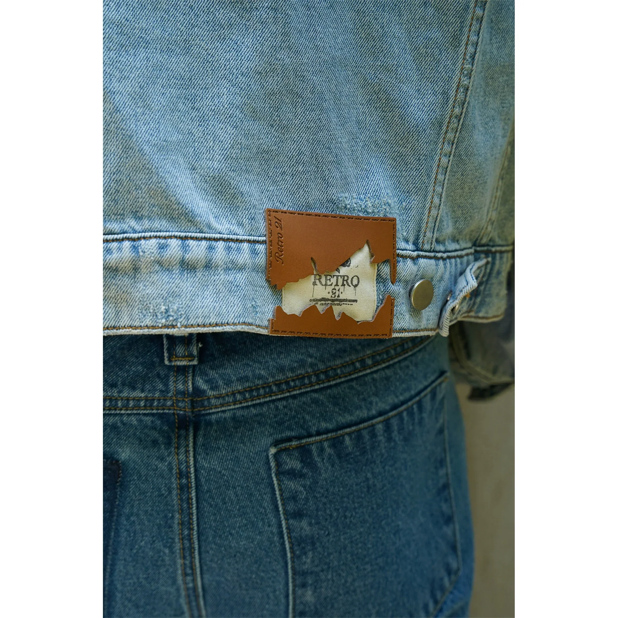 Classic Distressed Denim Jacket - Image 4