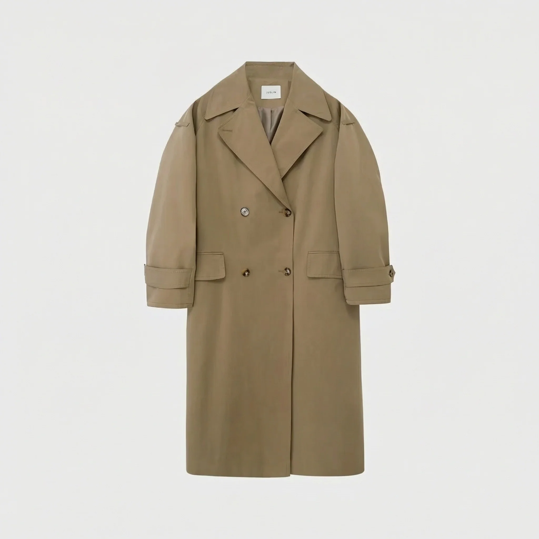 Classic Khaki Trench Coat - Image 3