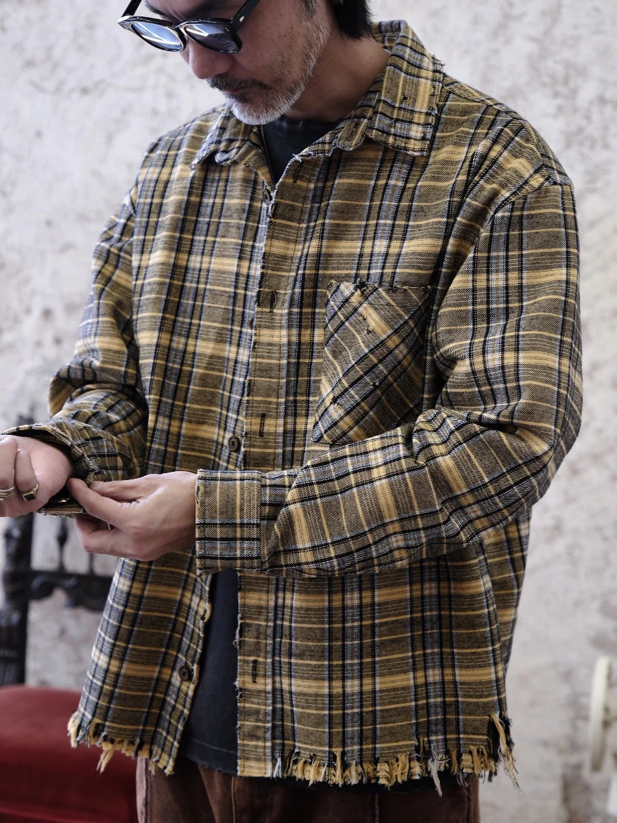 Classic Plaid Frayed Hem Shirt - Image 2
