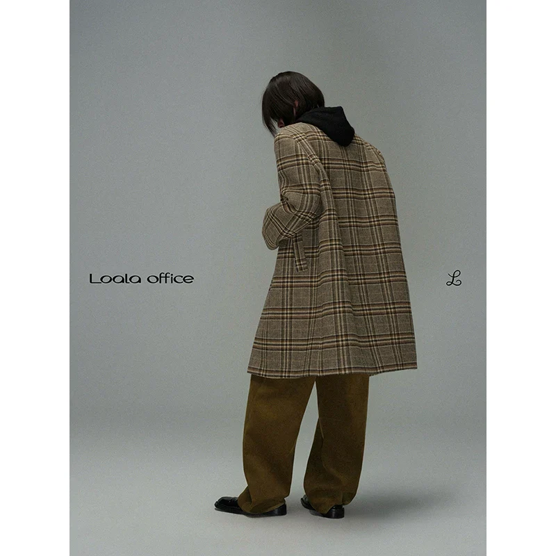 Classic Plaid Quilted Wool Coat - Image 3
