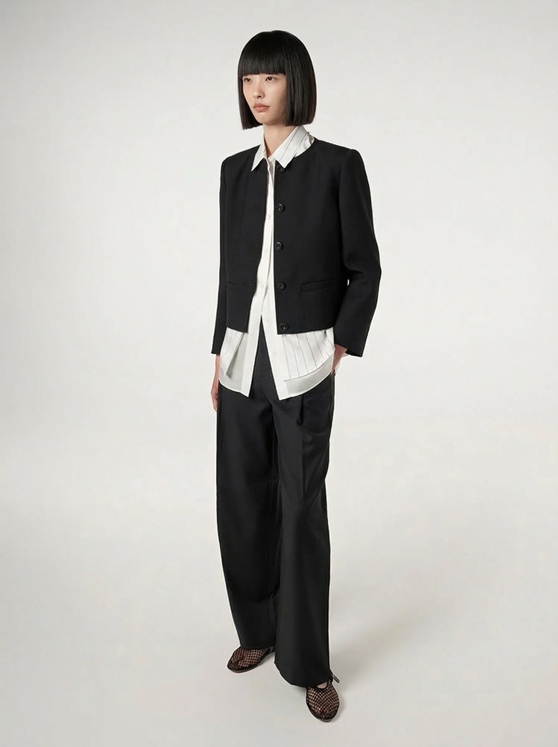 Classic Round Neck Box Jacket