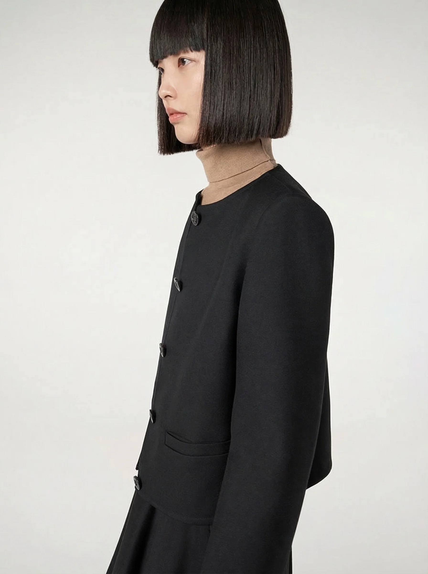Classic Round Neck Box Jacket - Image 6