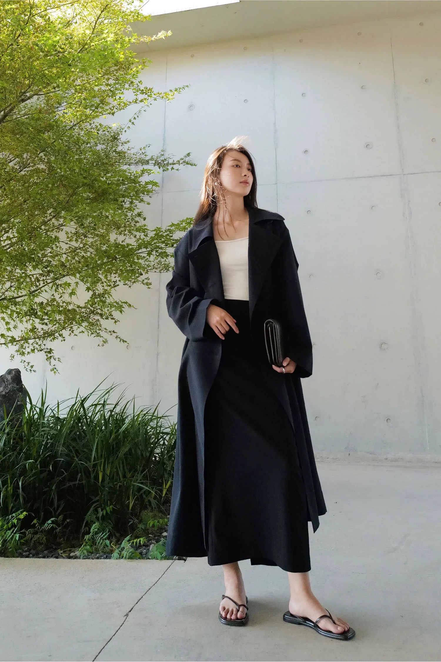 Classic Satin Trench Coat - Image 3