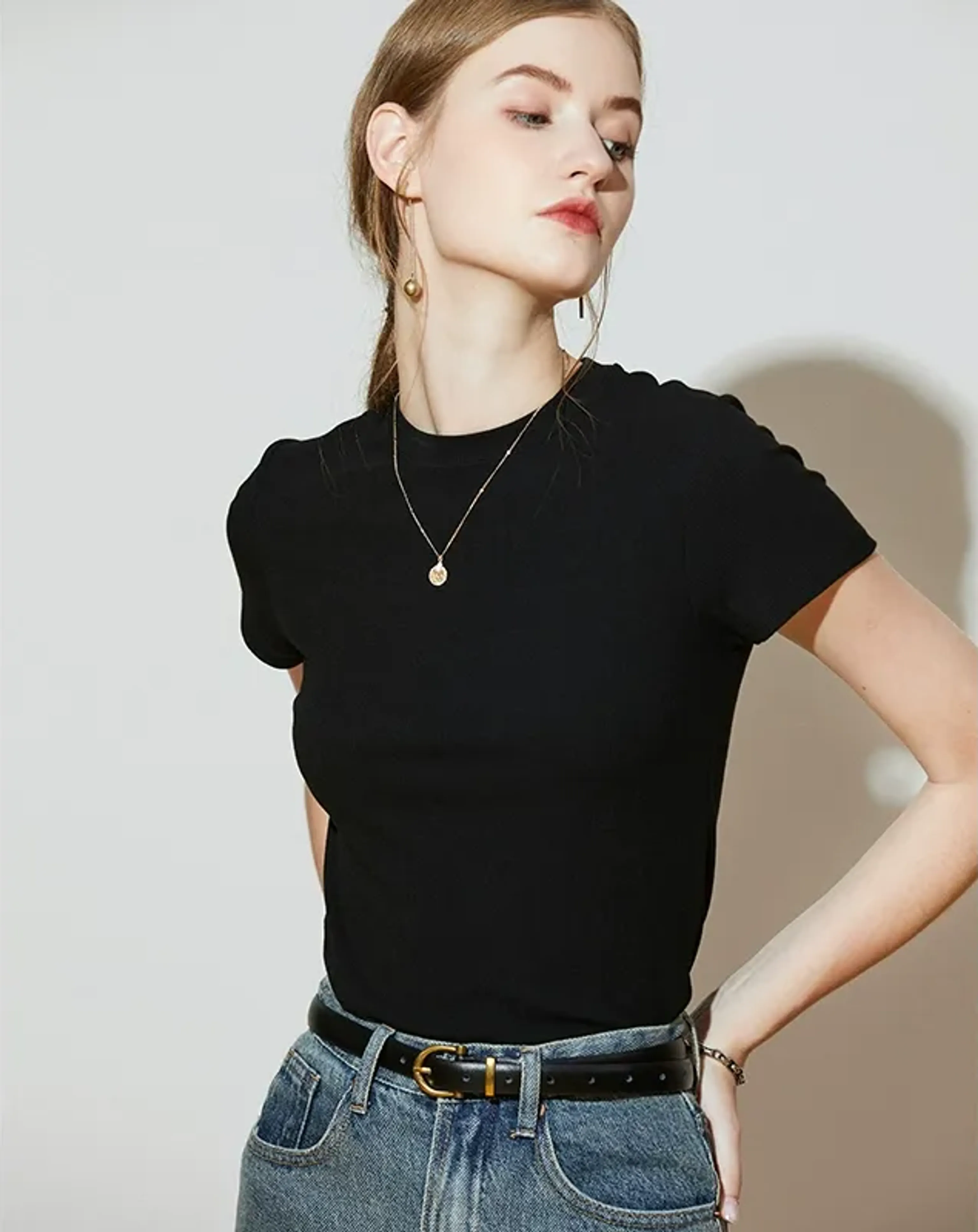 Classic Slim Ribbed T-Shirt - Image 5