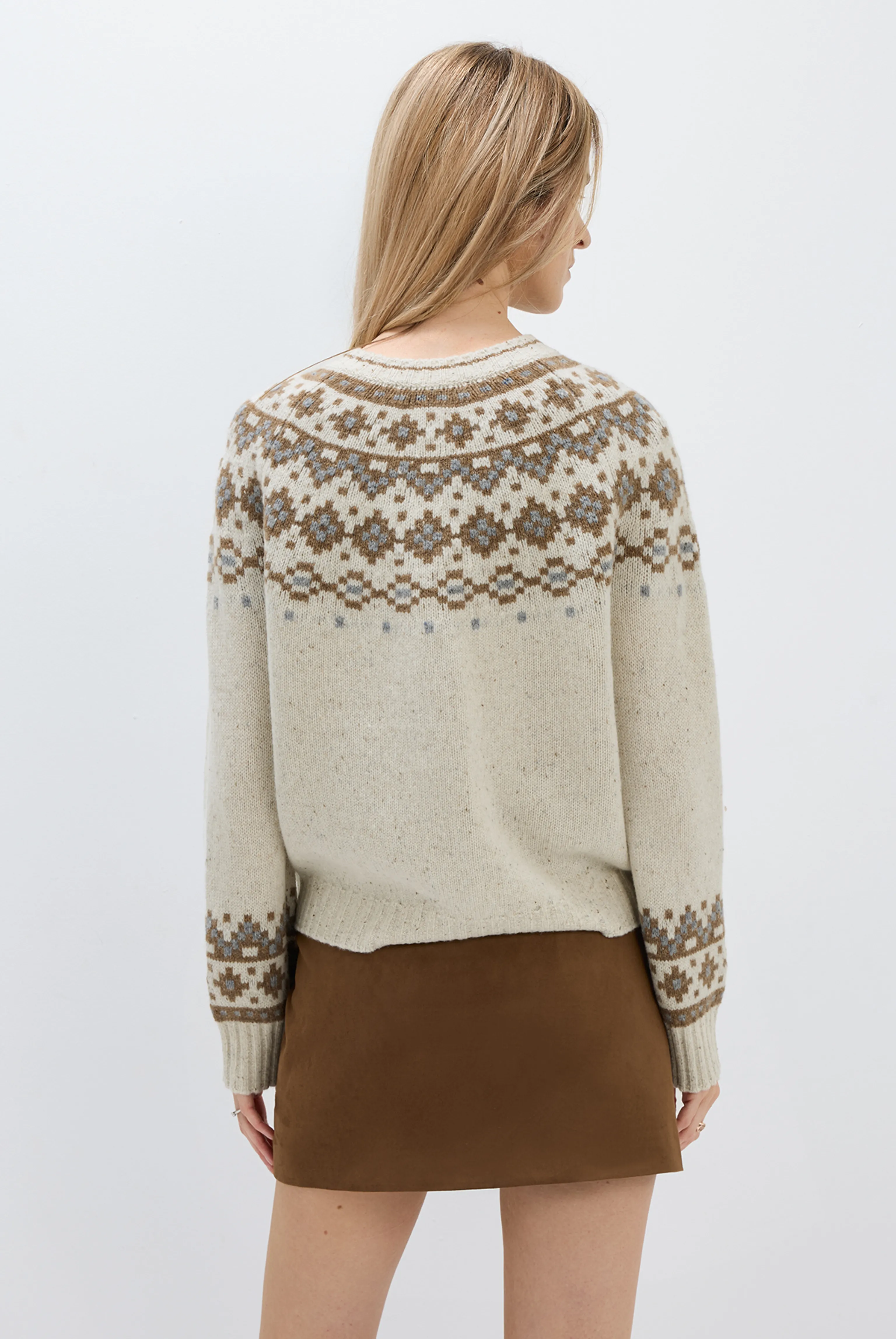 Cleo Merino Fair Isle Cardigan - Image 2
