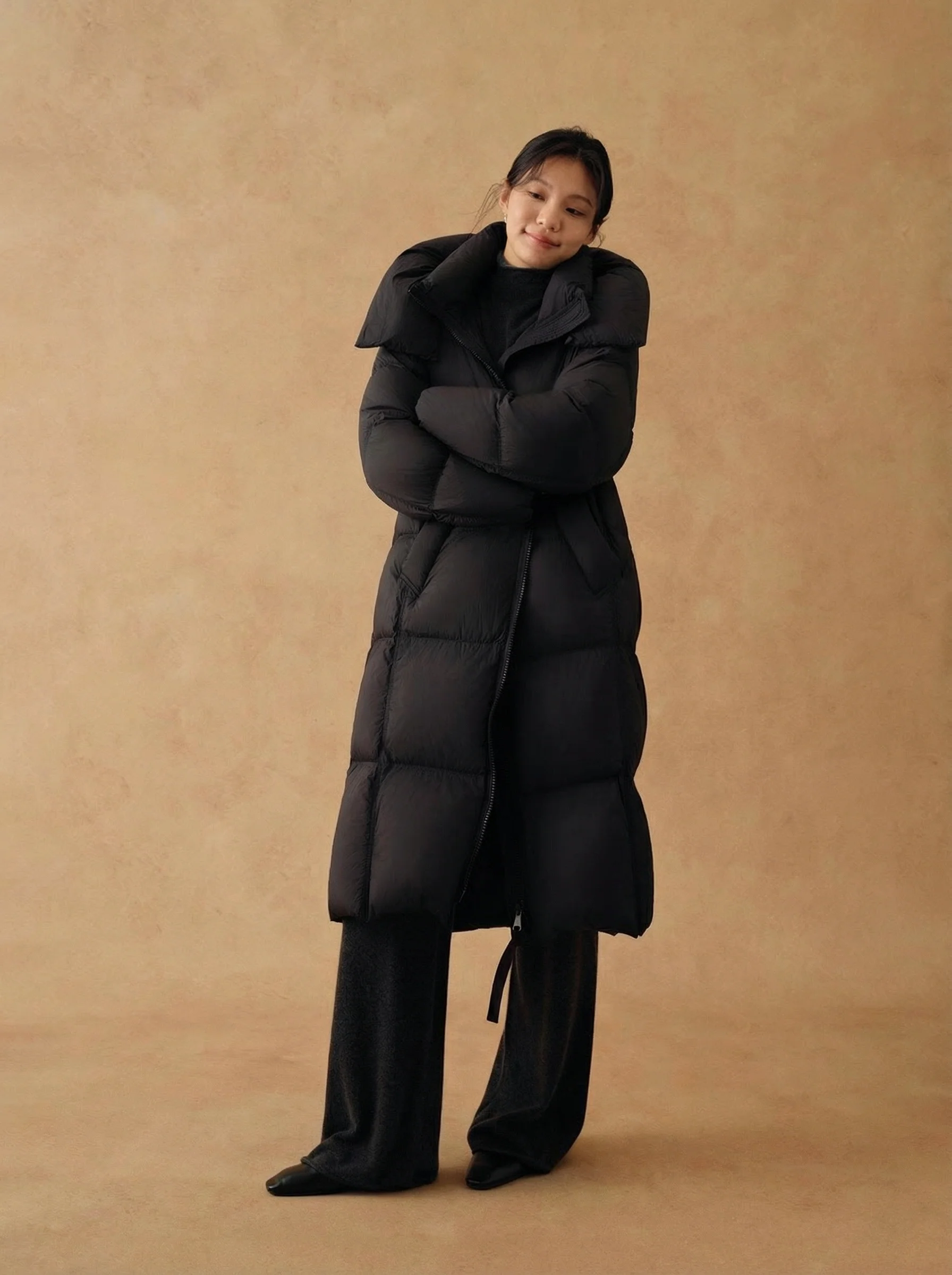 Cloud Loft Hooded Long Down Coat - Image 3