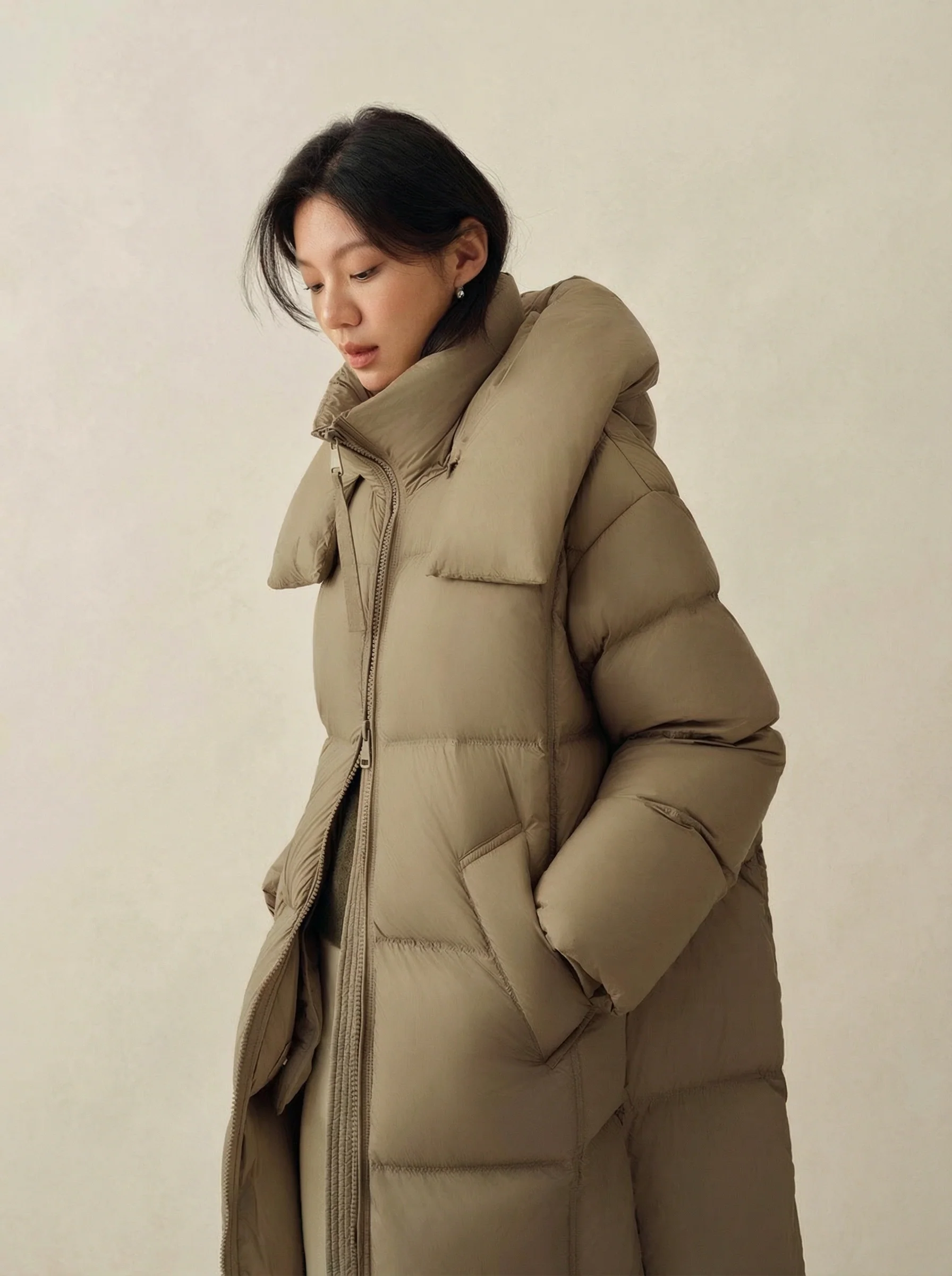 Cloud Loft Hooded Long Down Coat - Image 4