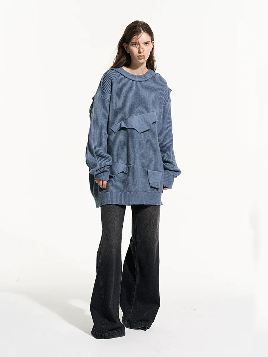 Cloud Two-Tone Textured Sweater - Image 3