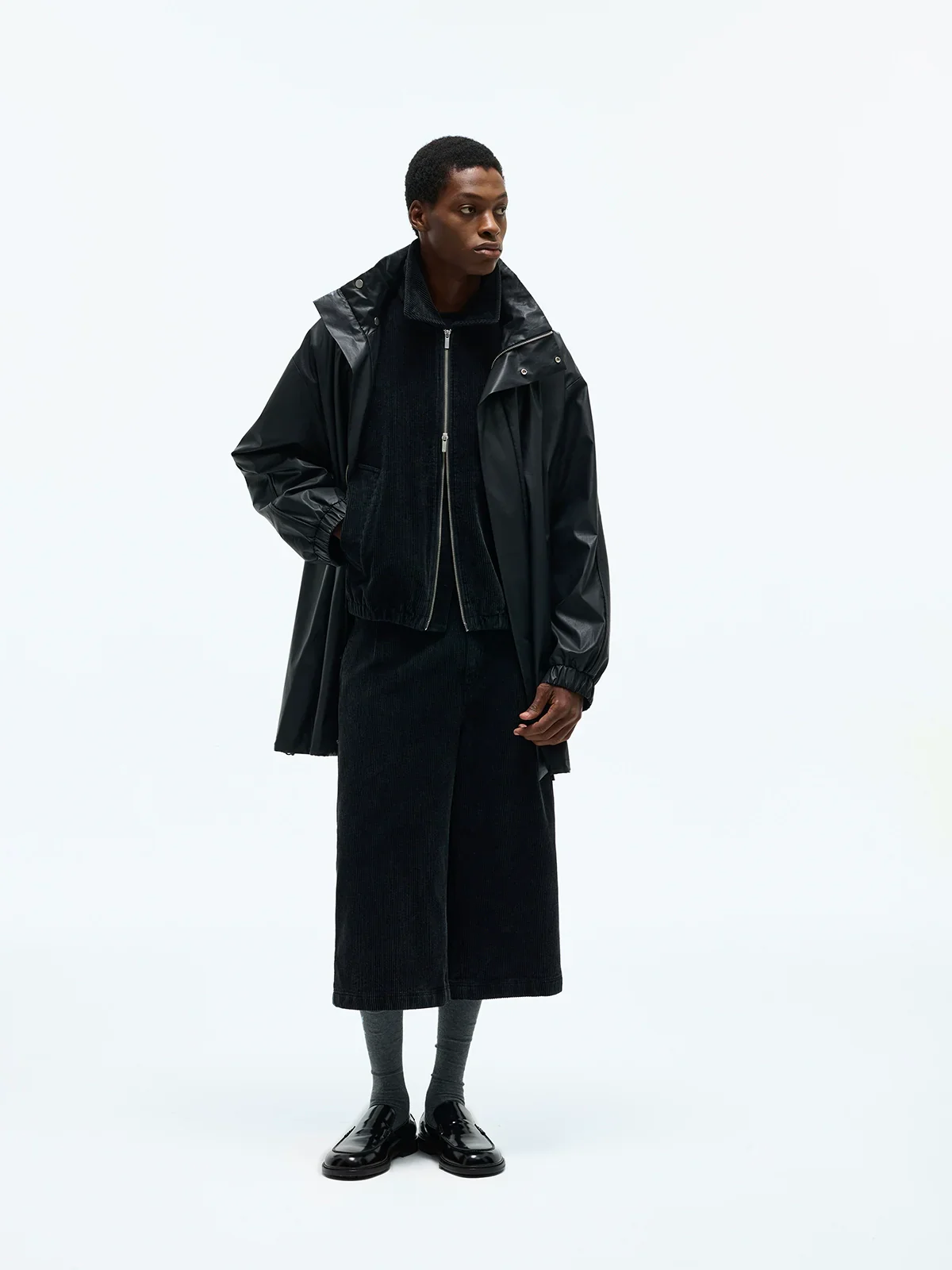 Coated Cotton Stand-Collar Windbreaker - Image 2