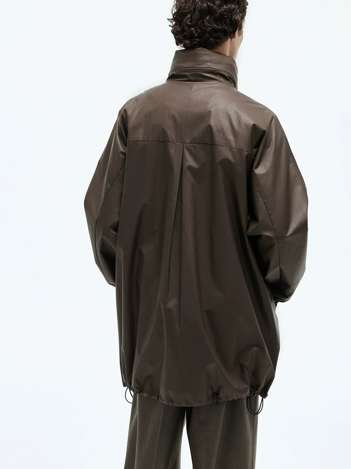 Coated Cotton Stand-Collar Windbreaker - Image 5