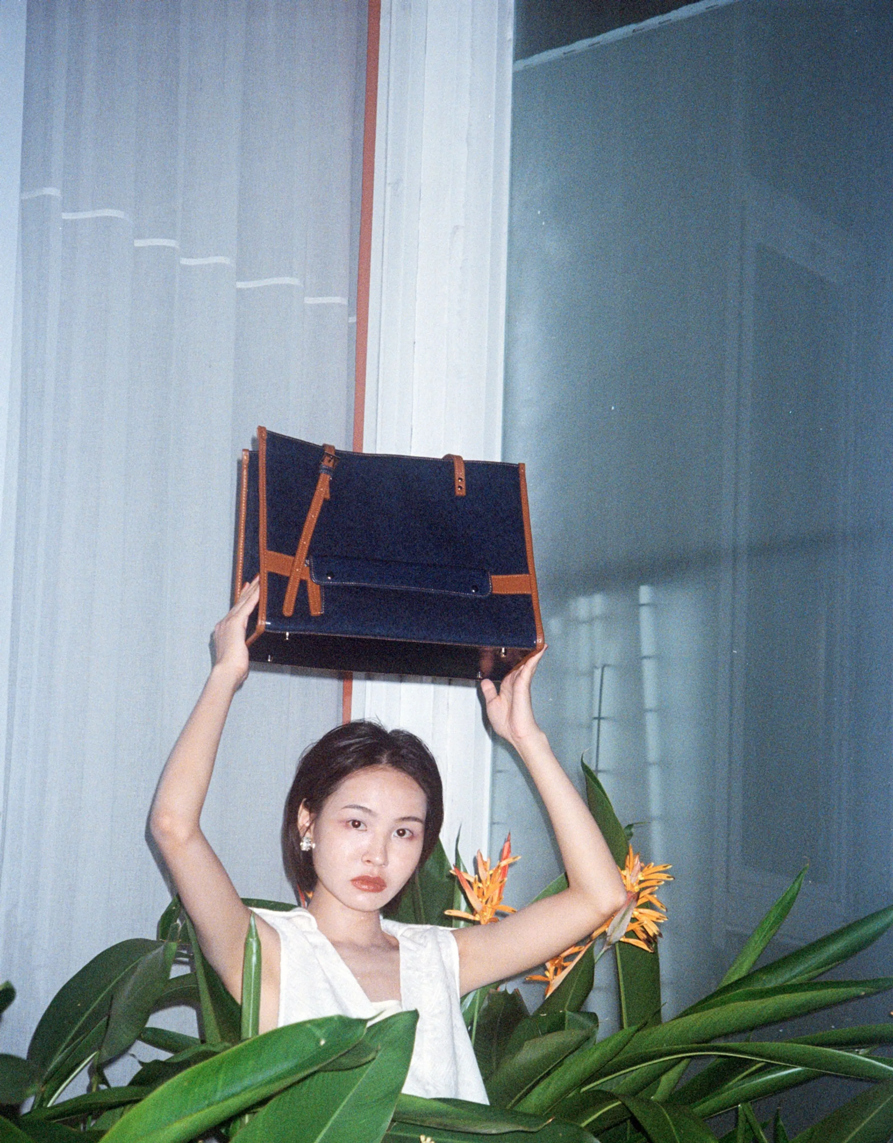 Coated Denim Leather Tote - Image 10