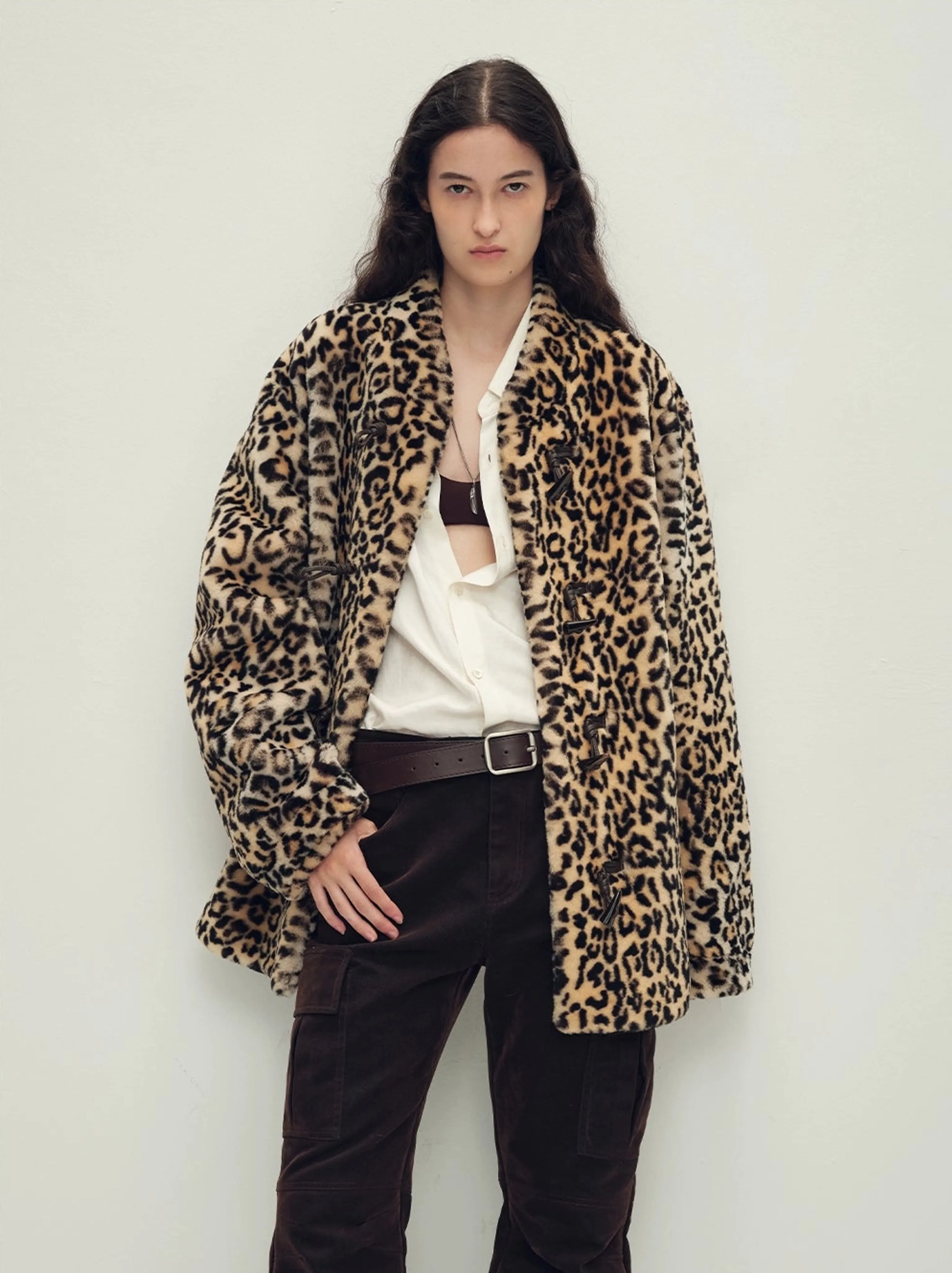 Cocoon Toggle Faux Fur Coat - Image 4
