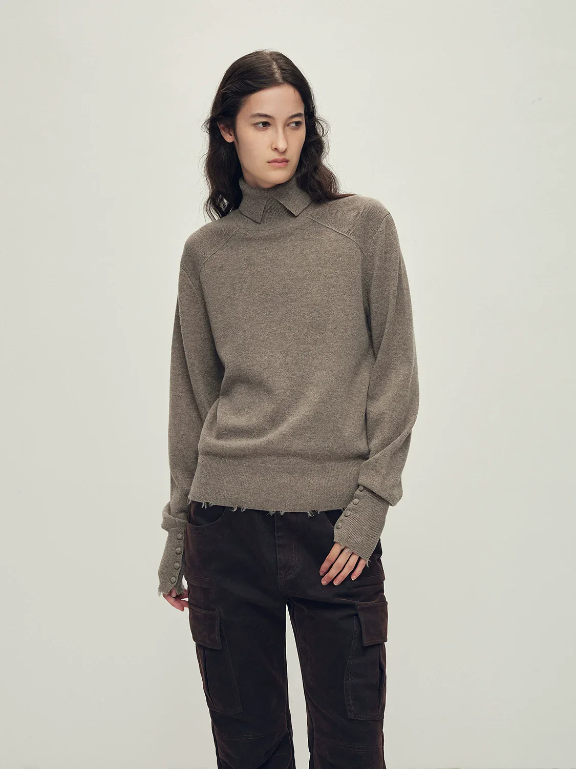 Collared Mock-Neck Merino Sweater - Image 3