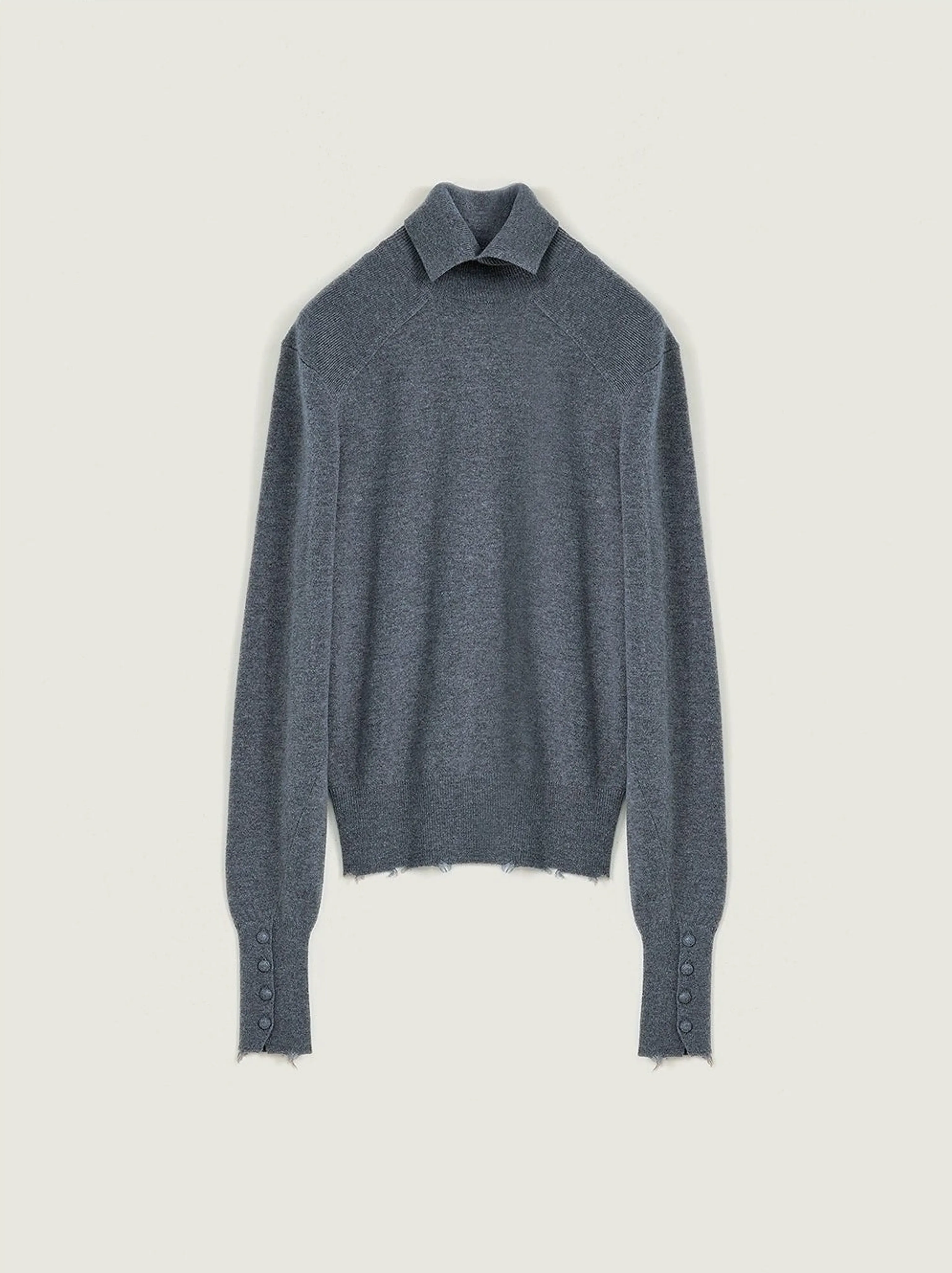 Collared Mock-Neck Merino Sweater - Image 7