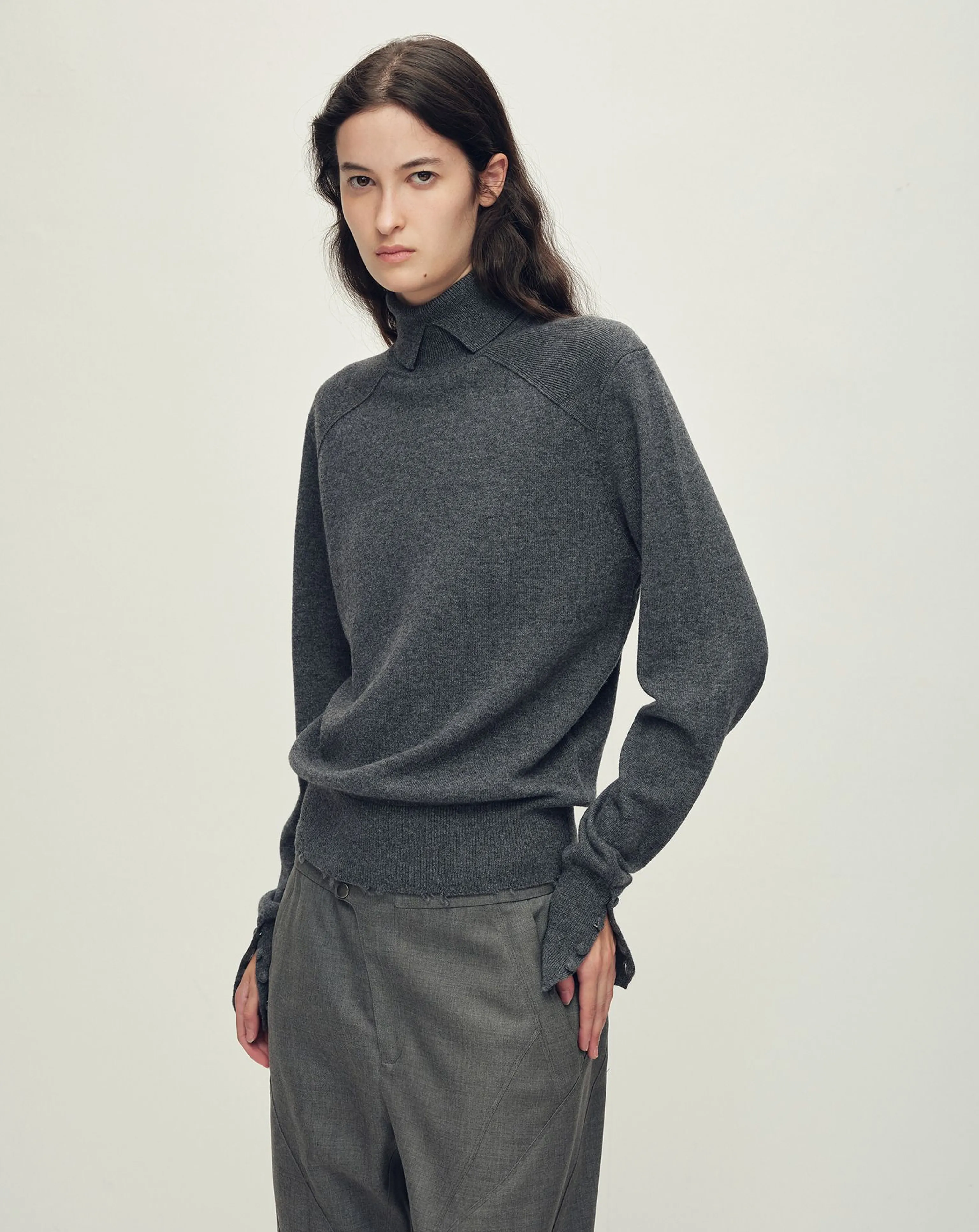 Collared Mock-Neck Merino Sweater - Image 8