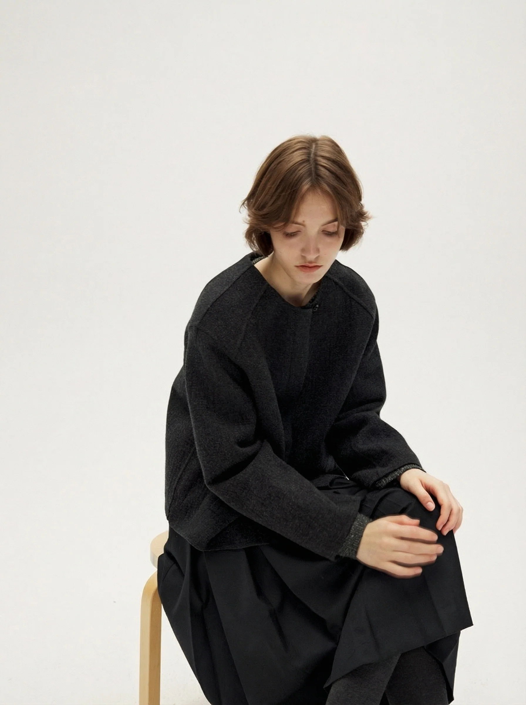 Collarless Button Jacket - Image 2