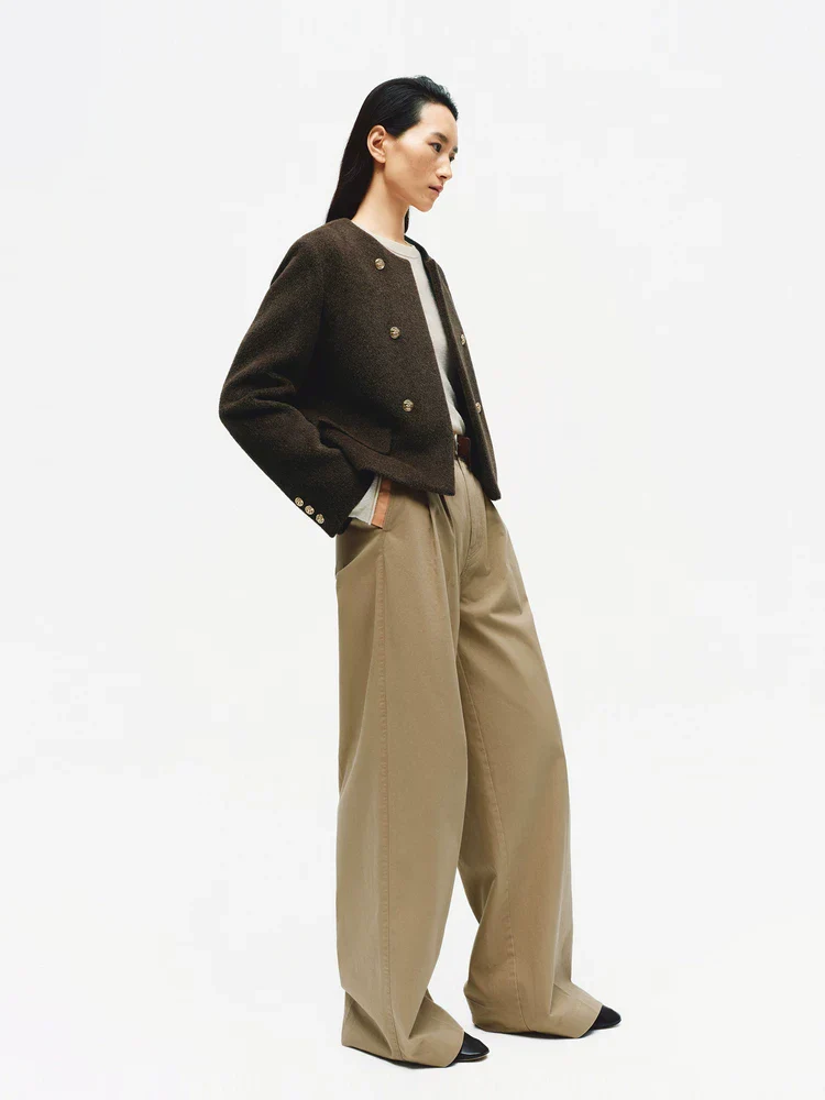 Collarless Button Jacket - Image 2