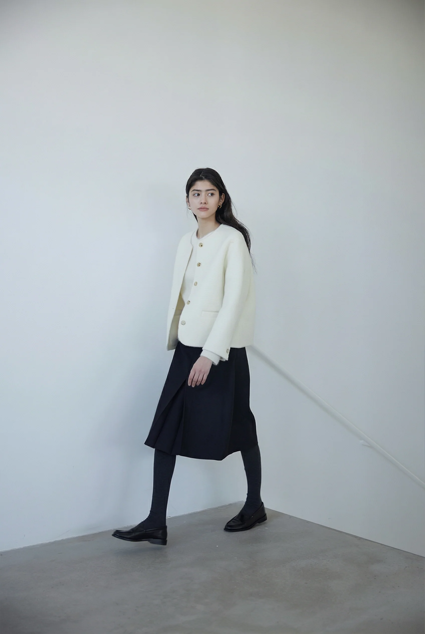 Collarless Button Jacket - Image 2