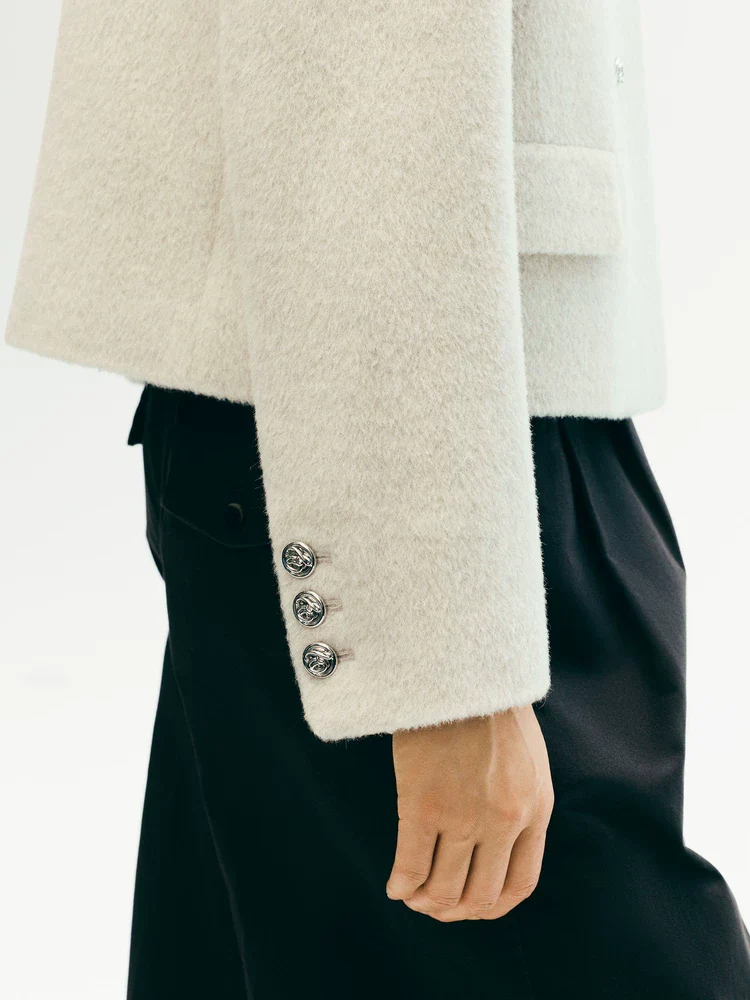 Collarless Button Jacket - Image 4