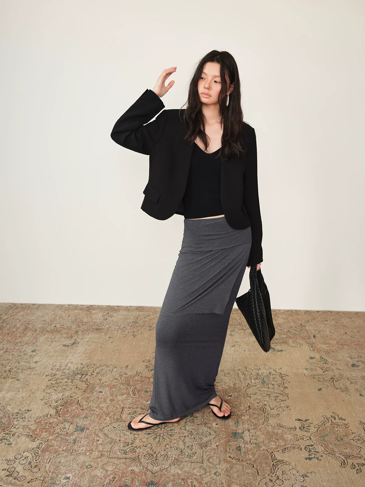Collarless Cropped Blazer - Image 3