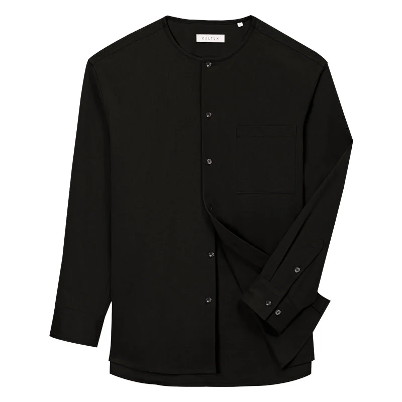 Collarless Long-Sleeve Shirt