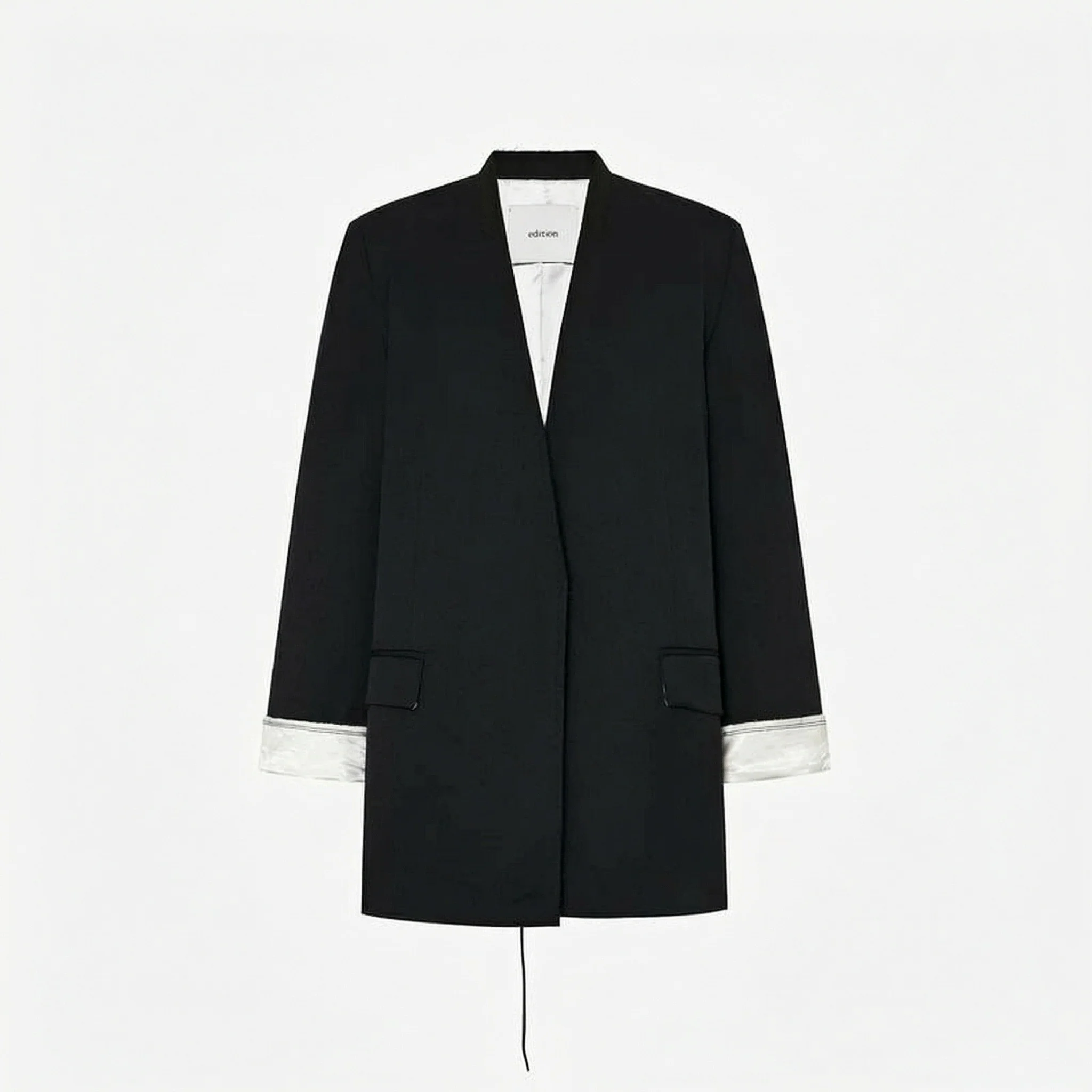 Collarless Tie Blazer - Image 6