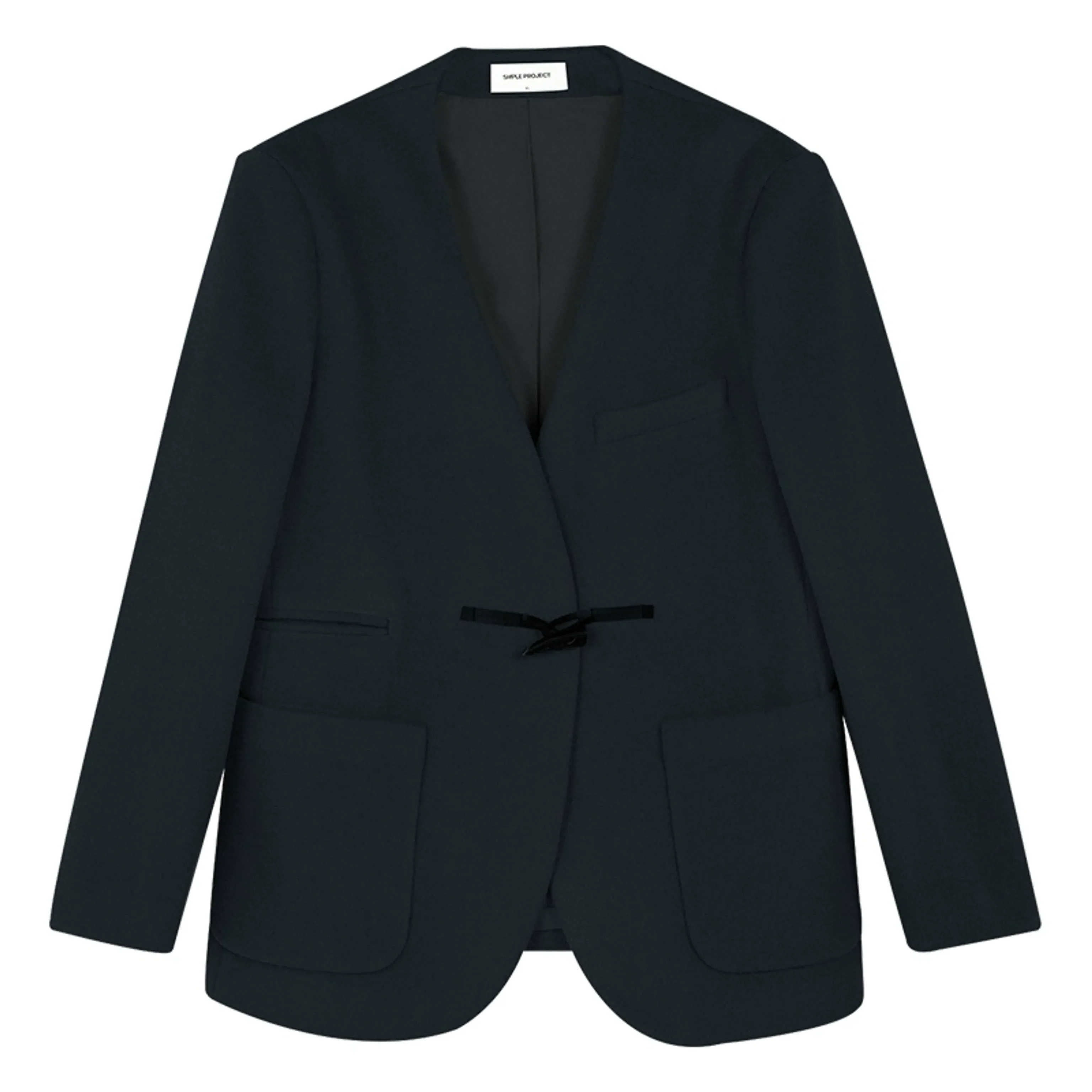 Collarless Toggle Wool-Blend Blazer - Image 6