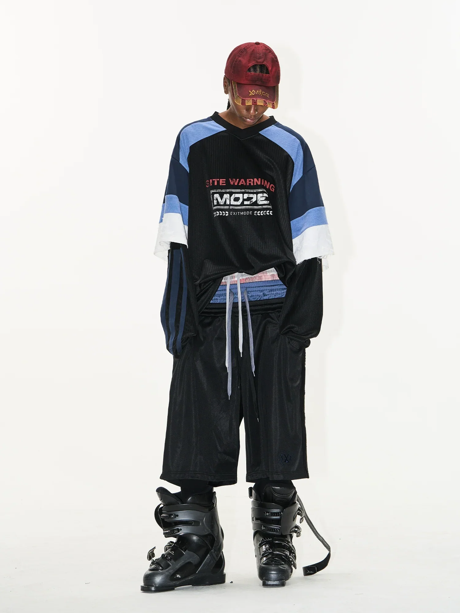 Color-Block Mock-Layer Jersey Top - Image 4