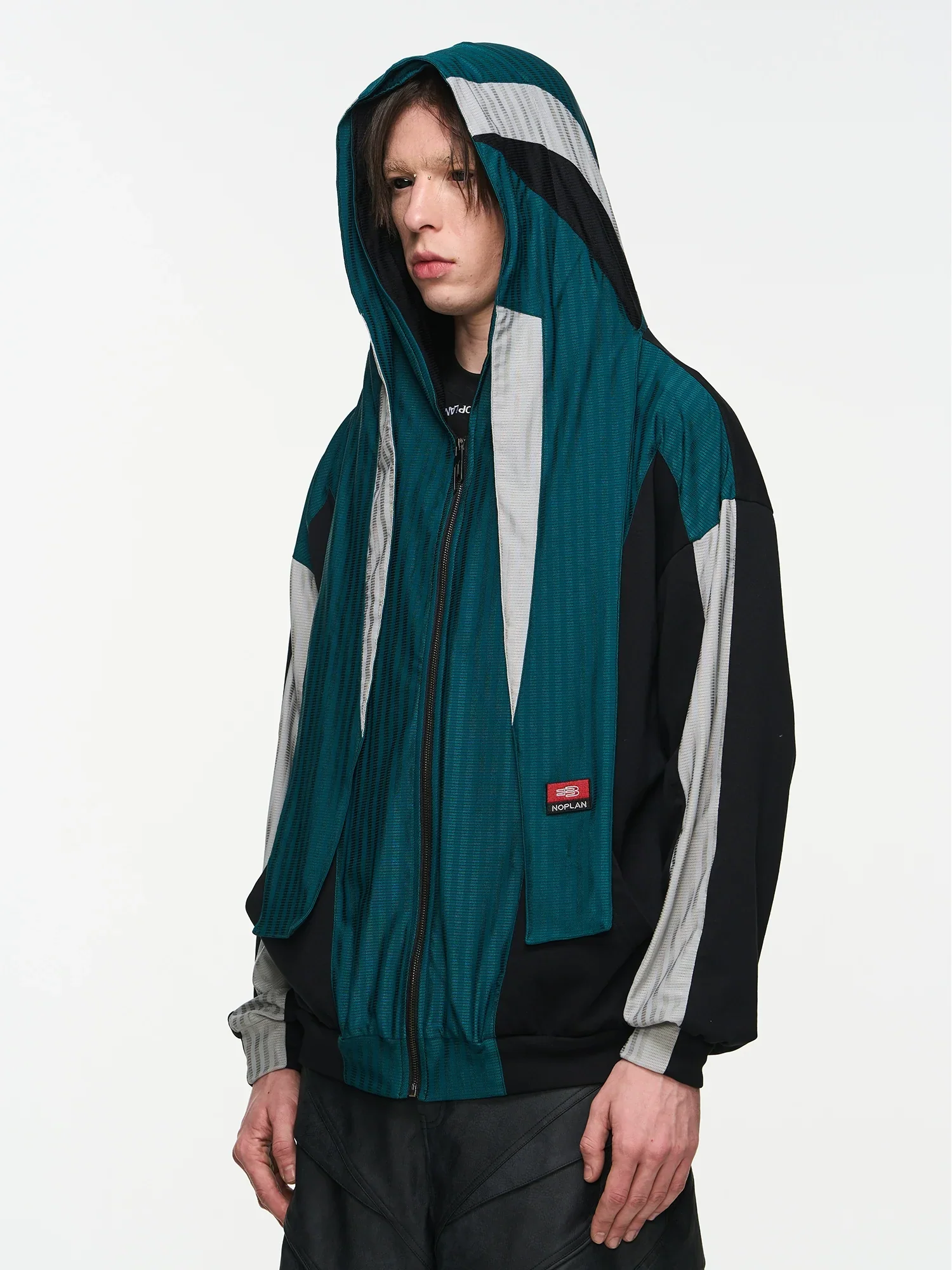 Colorblock Mesh Hoodie
