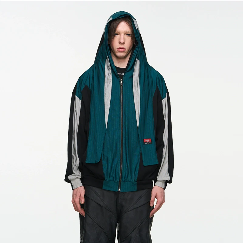 Colorblock Mesh Hoodie - Image 5