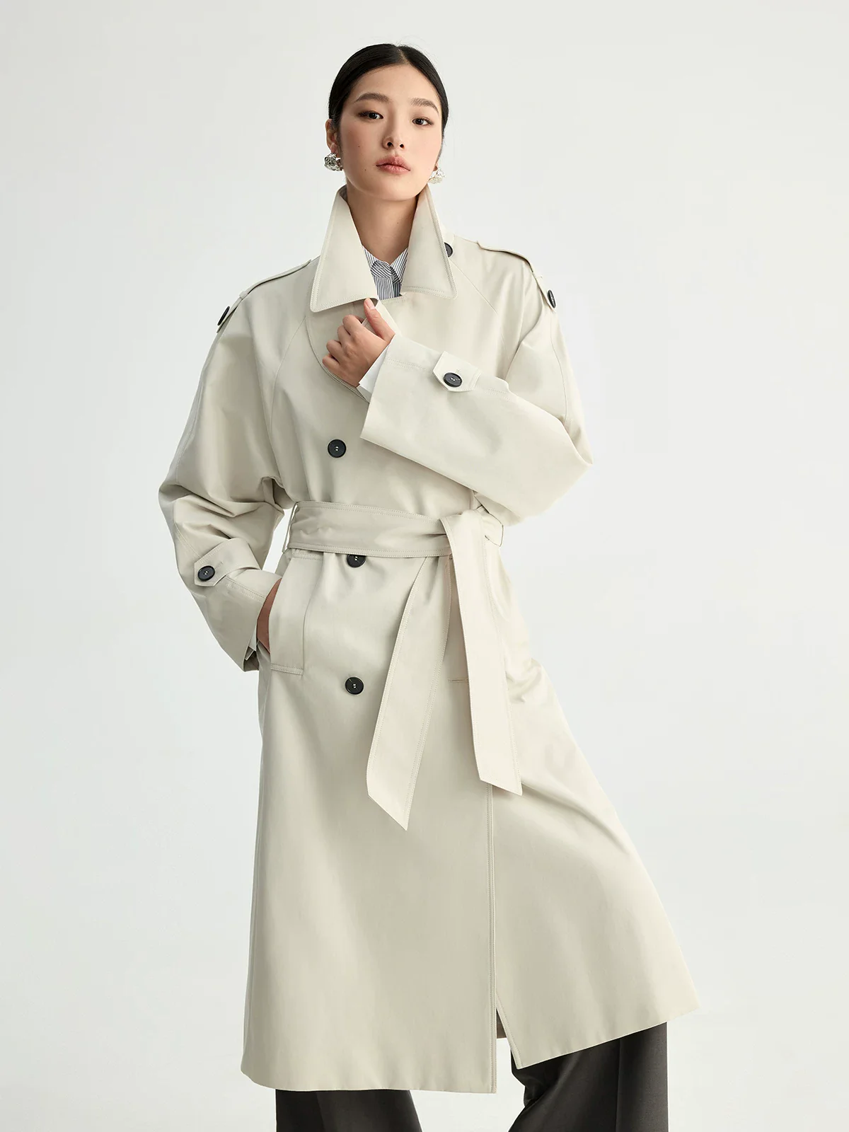 Combed Cotton Long Trench Coat - Image 6