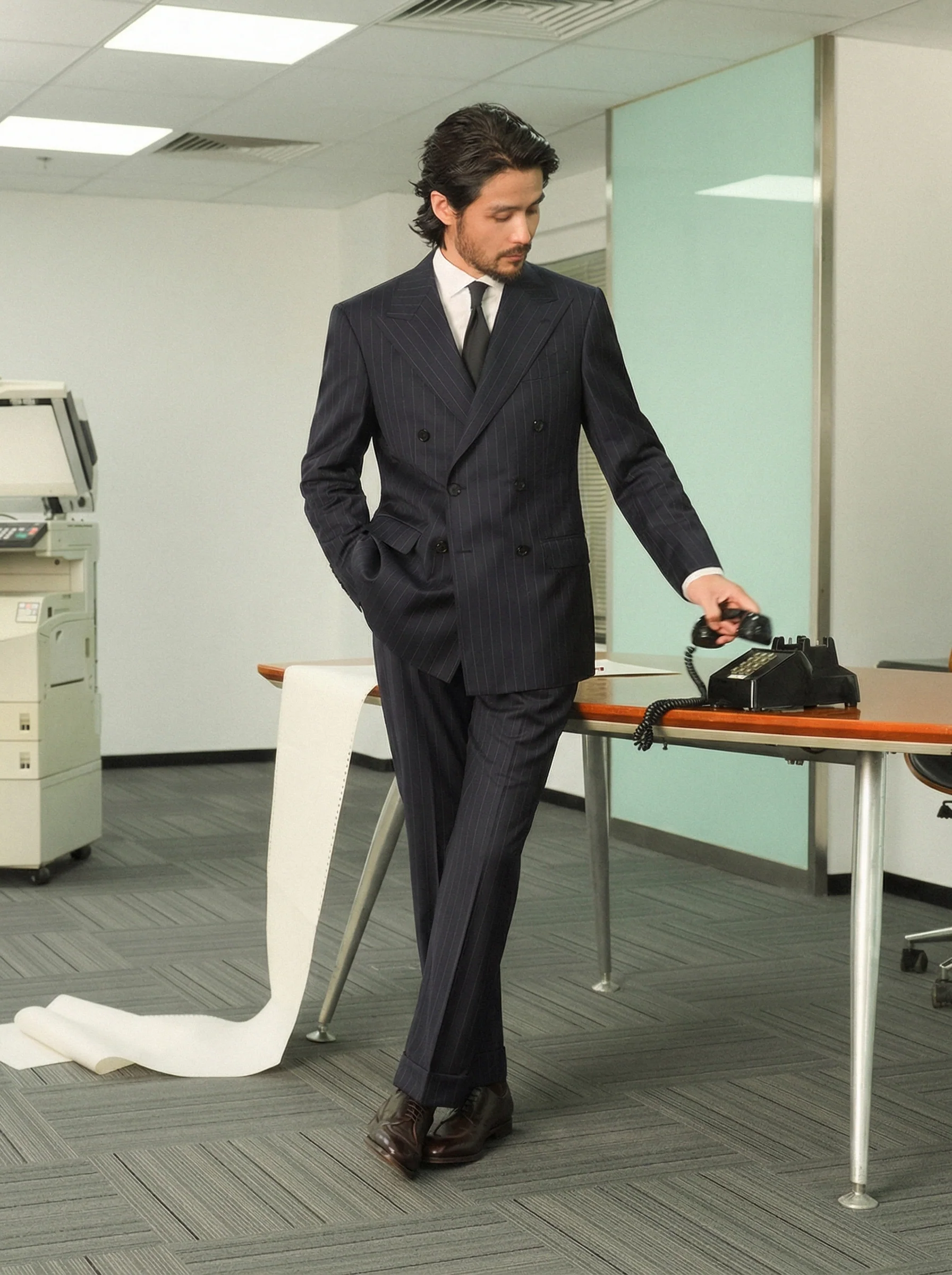 Commuter Double-Breasted Pinstripe Suit - Image 10